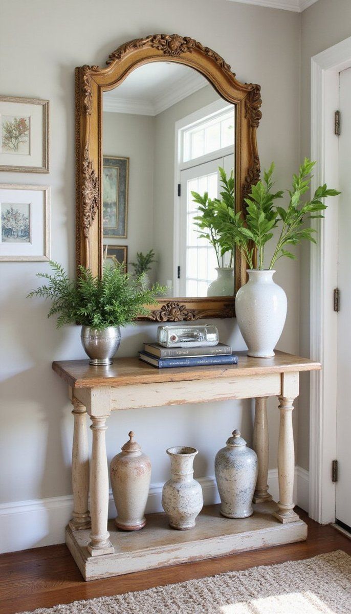 Vintage mirrors for timeless entryways
