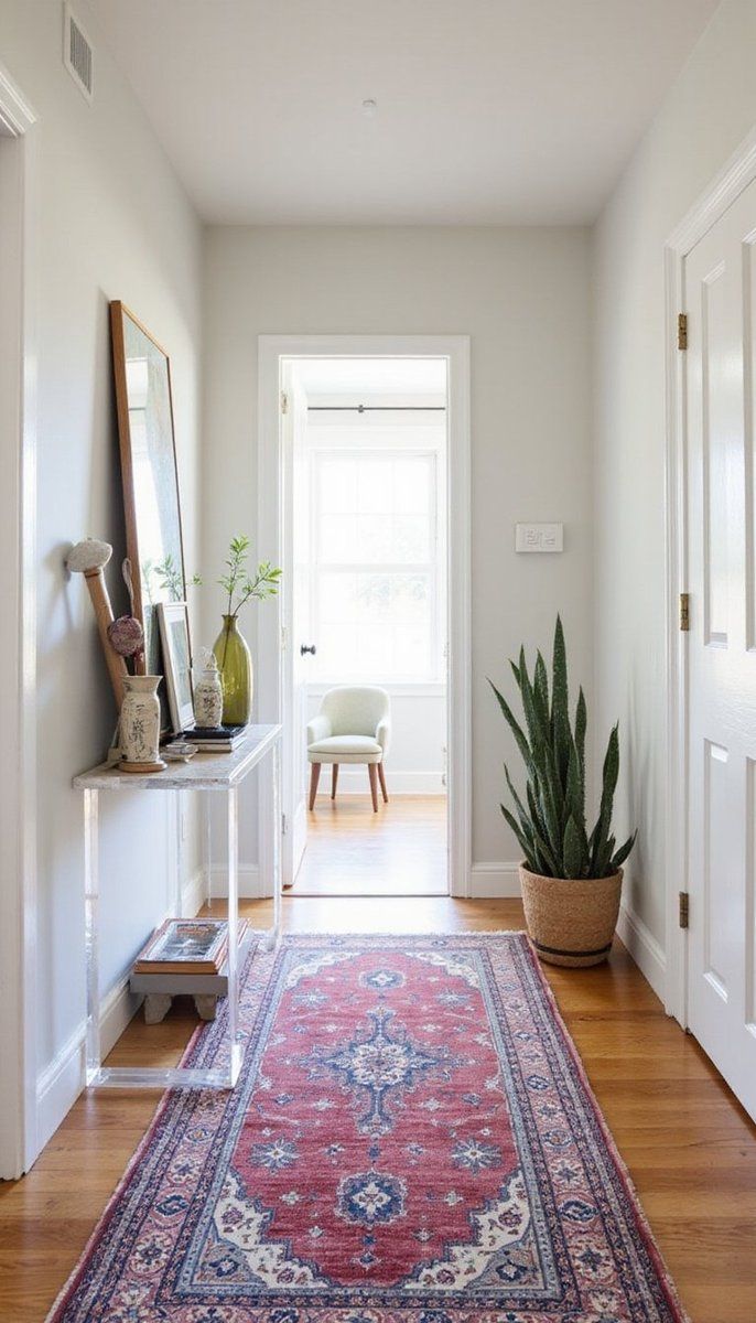 Vintage rugs with modern furniture