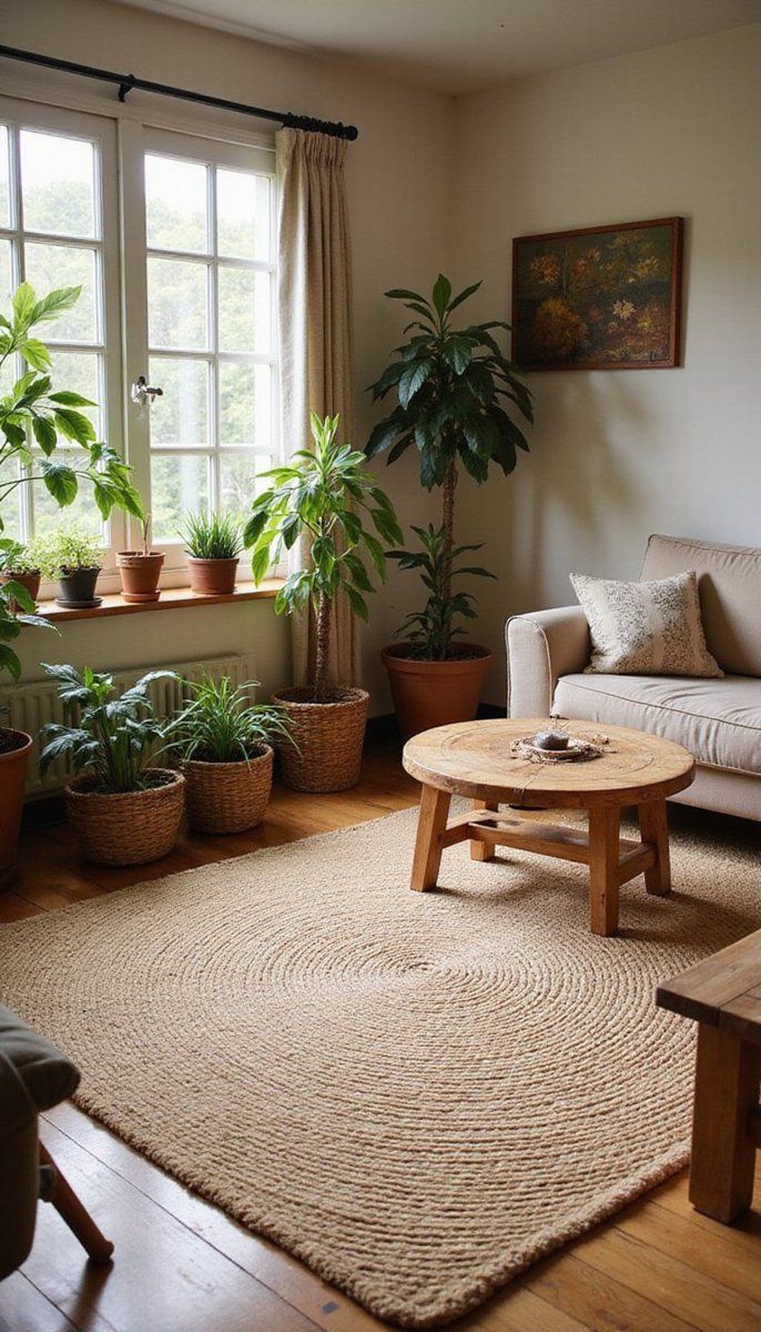 Warmth with a natural fiber rug