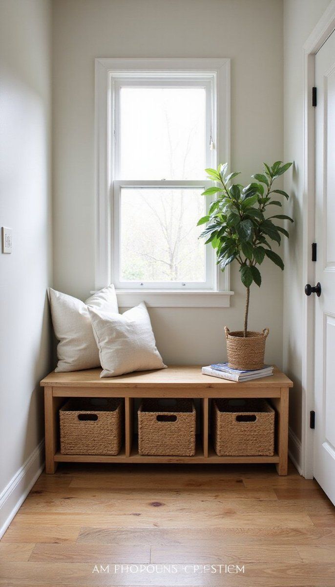 Welcoming benches with classic storage