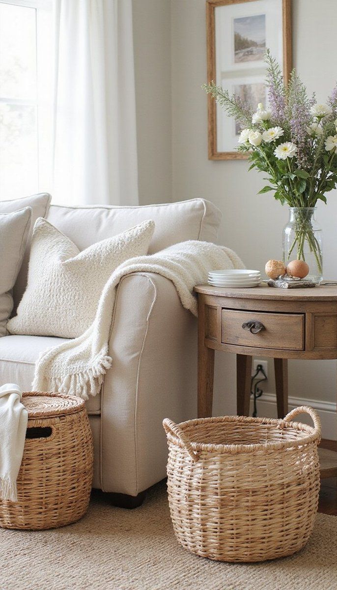 Wicker Baskets for Cozy Organization