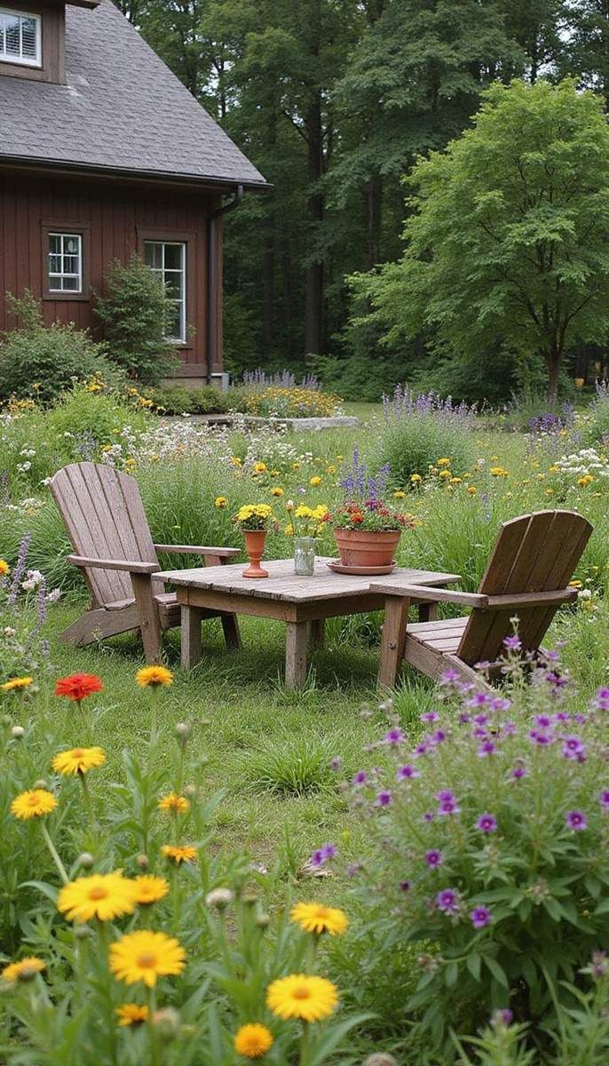 Wildflower Meadow Backyard Setting