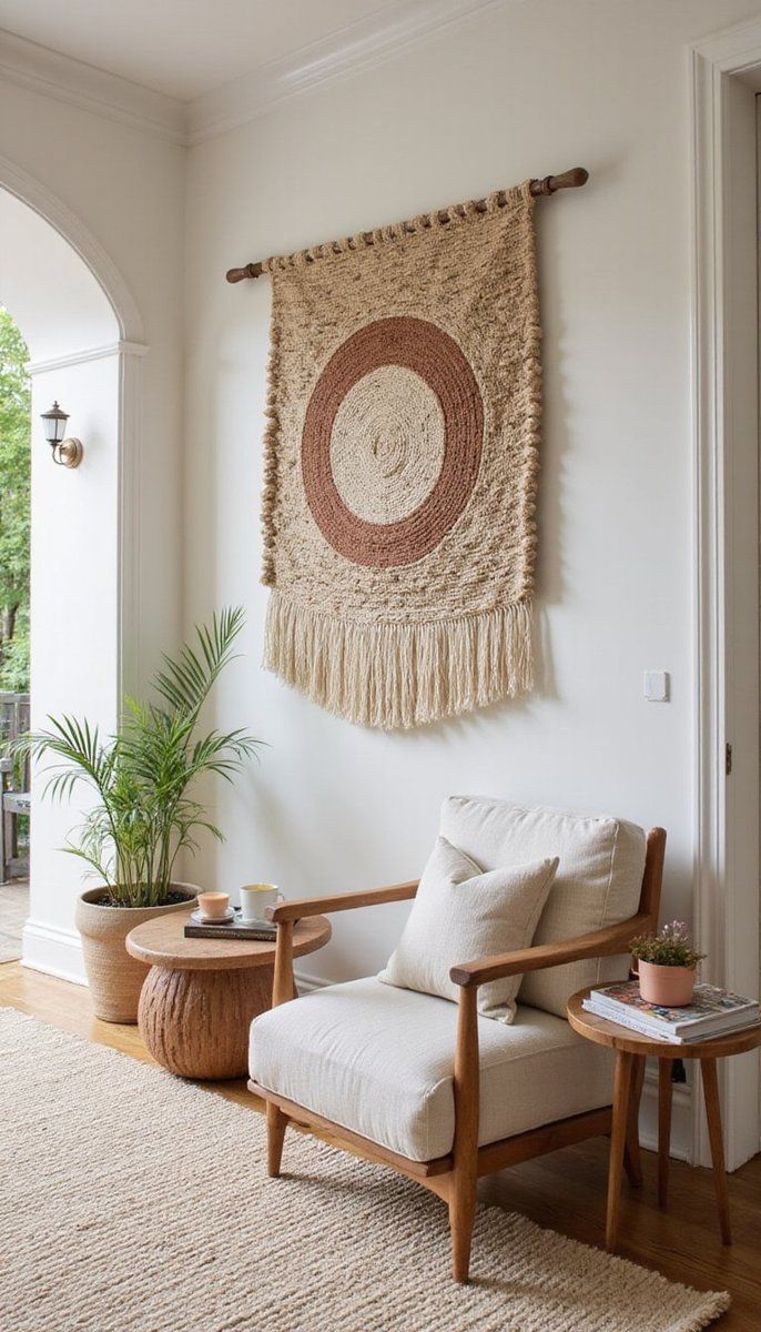 Woven Tapestry with Natural Fibers