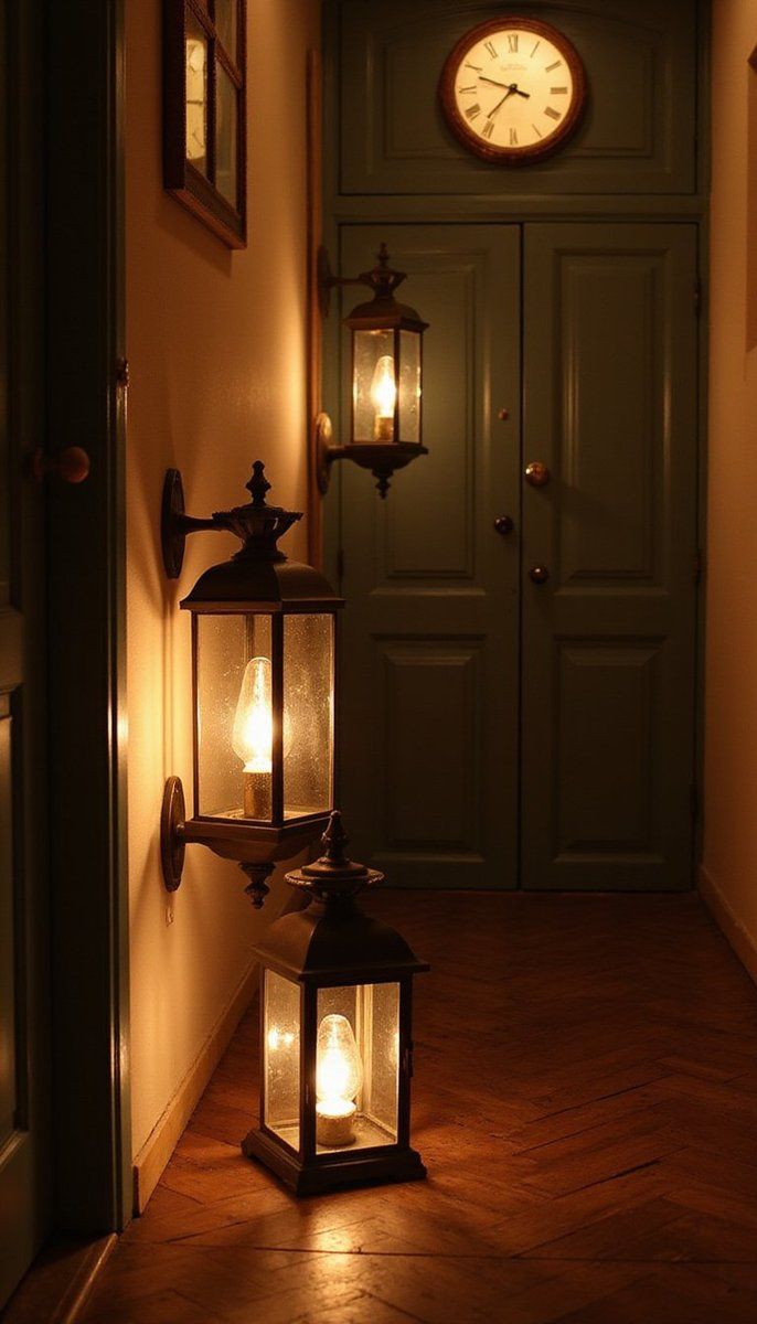 Wrought iron or brass lanterns