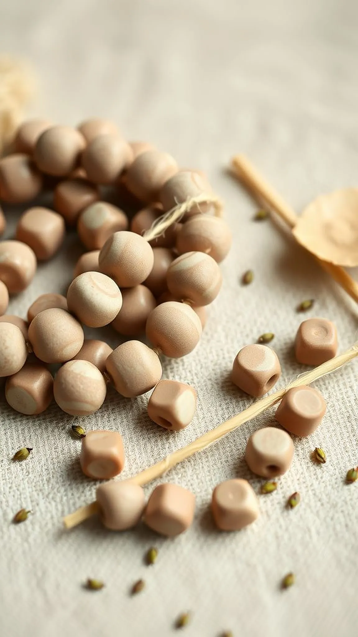 Marbled bead garland with soft neutrals
