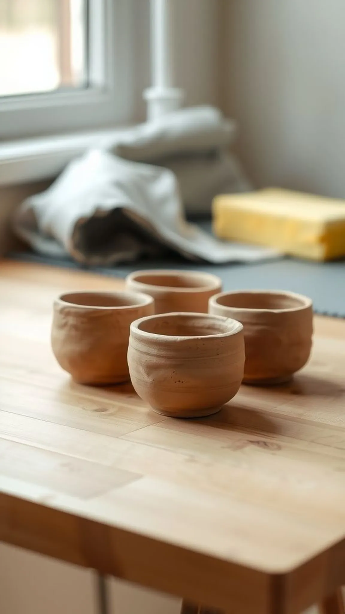 Tiny Pinch Pot trio for morning cups