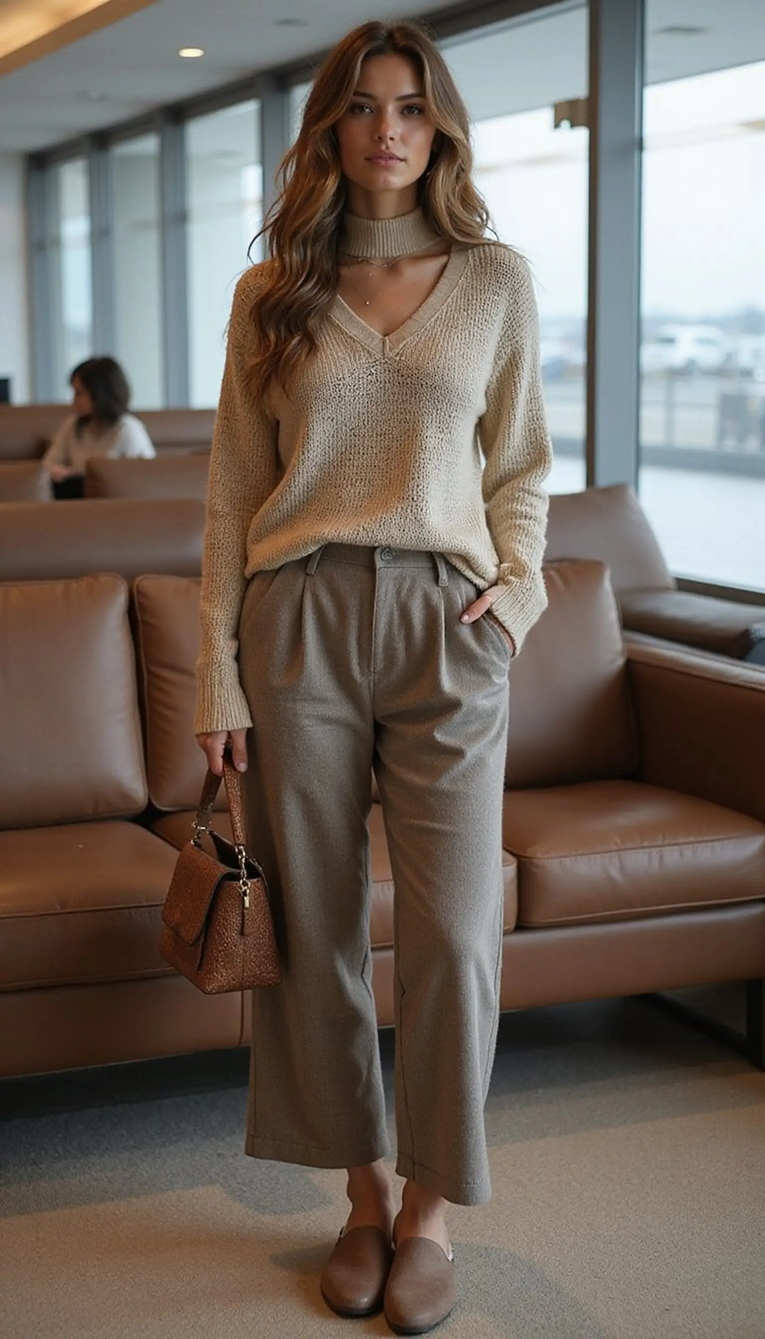 Cozy knit set for overnight flights