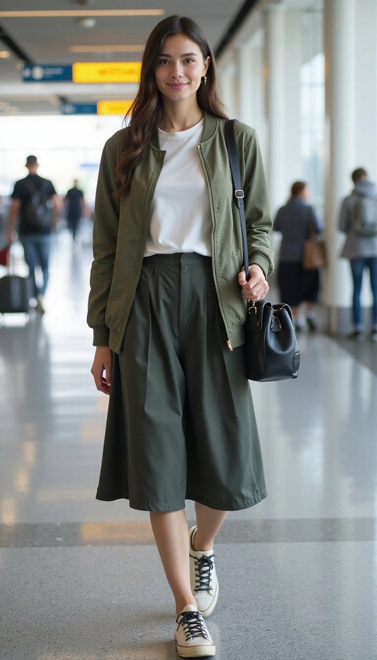 Layered skirt with breathable tee for mild weather