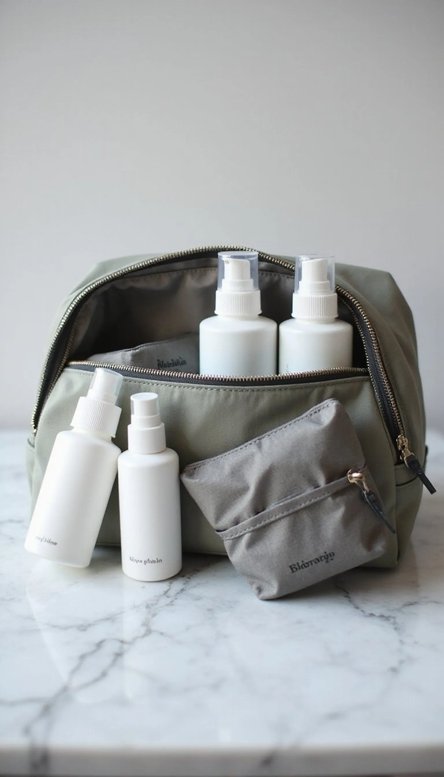 Organize toiletries to prevent sudden shifts