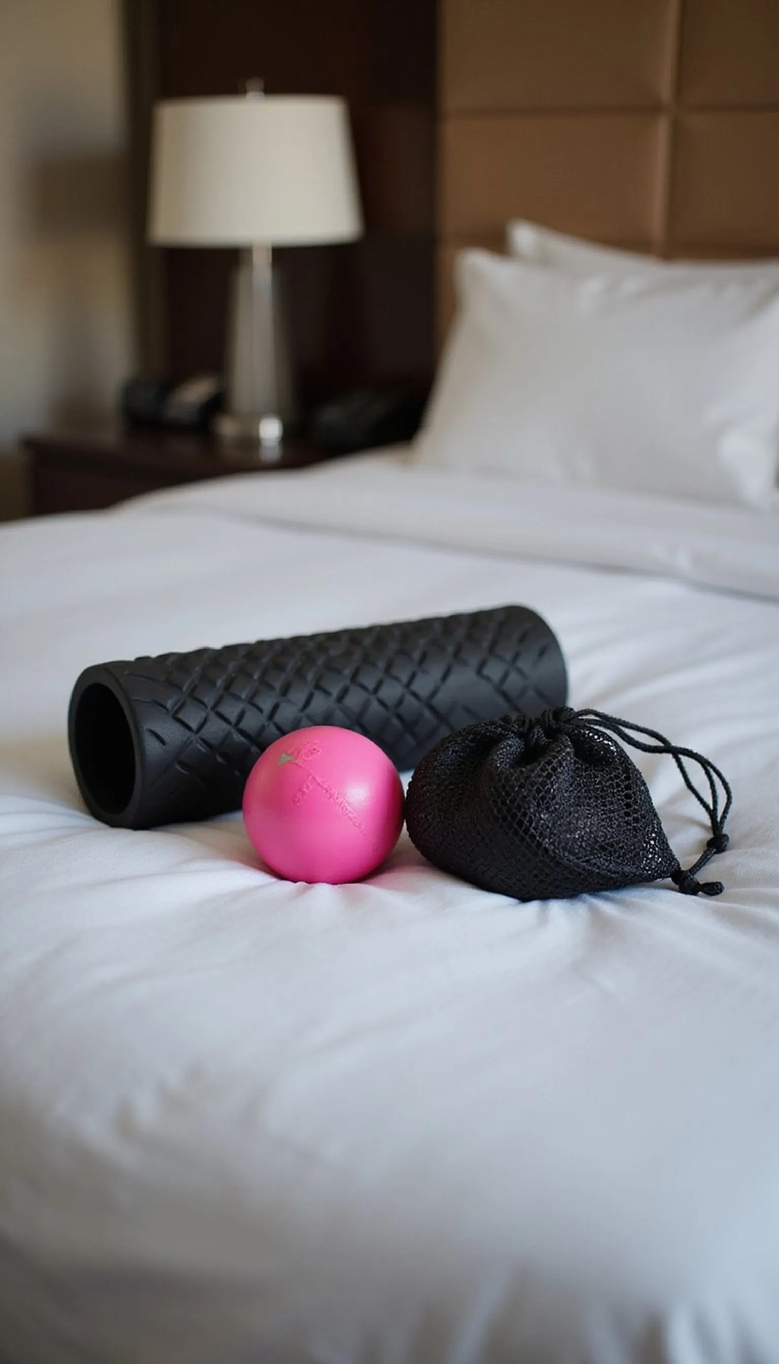 Pack a compact foam roller or massage ball