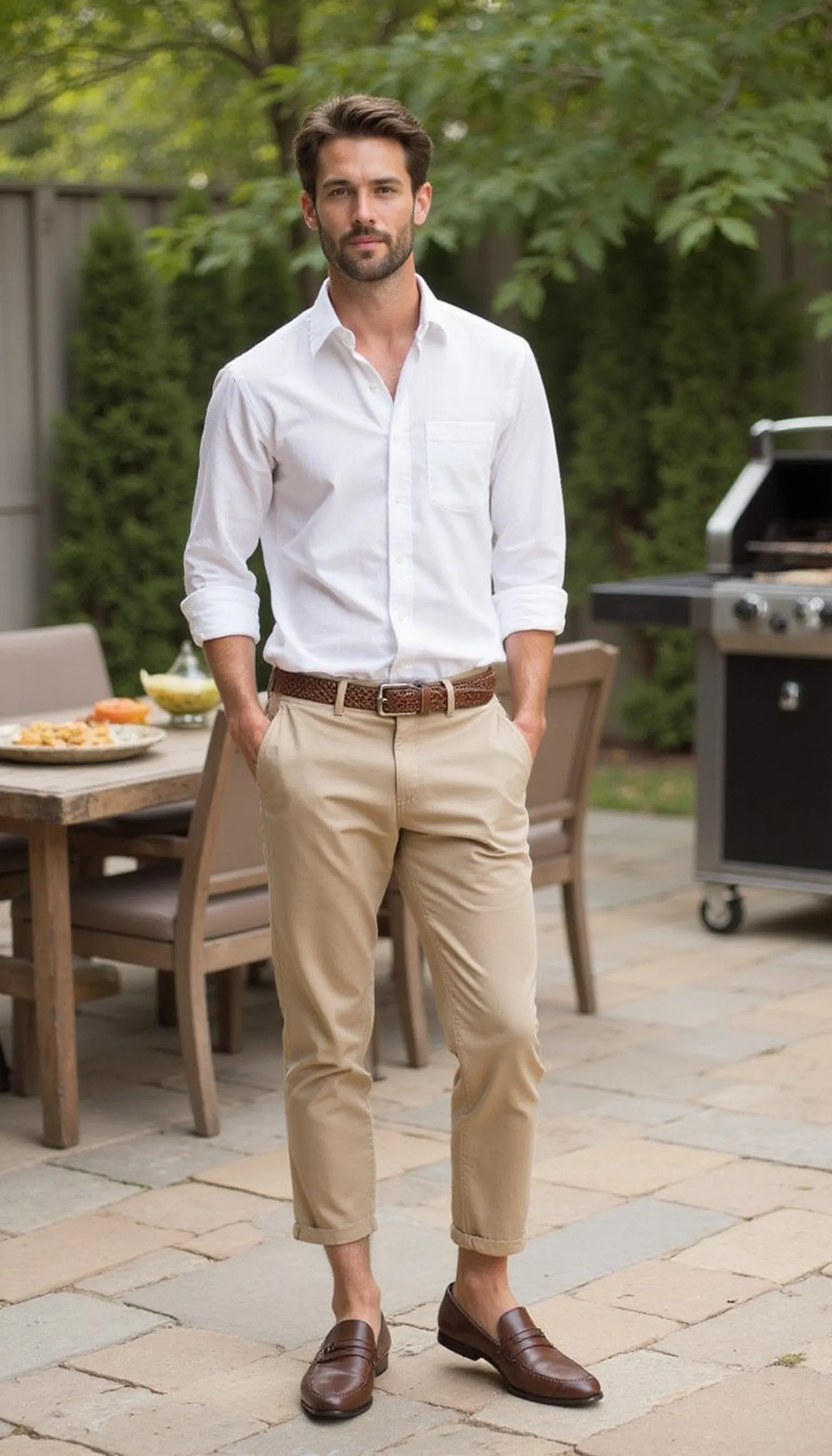 Breezy linen shirt with chinos