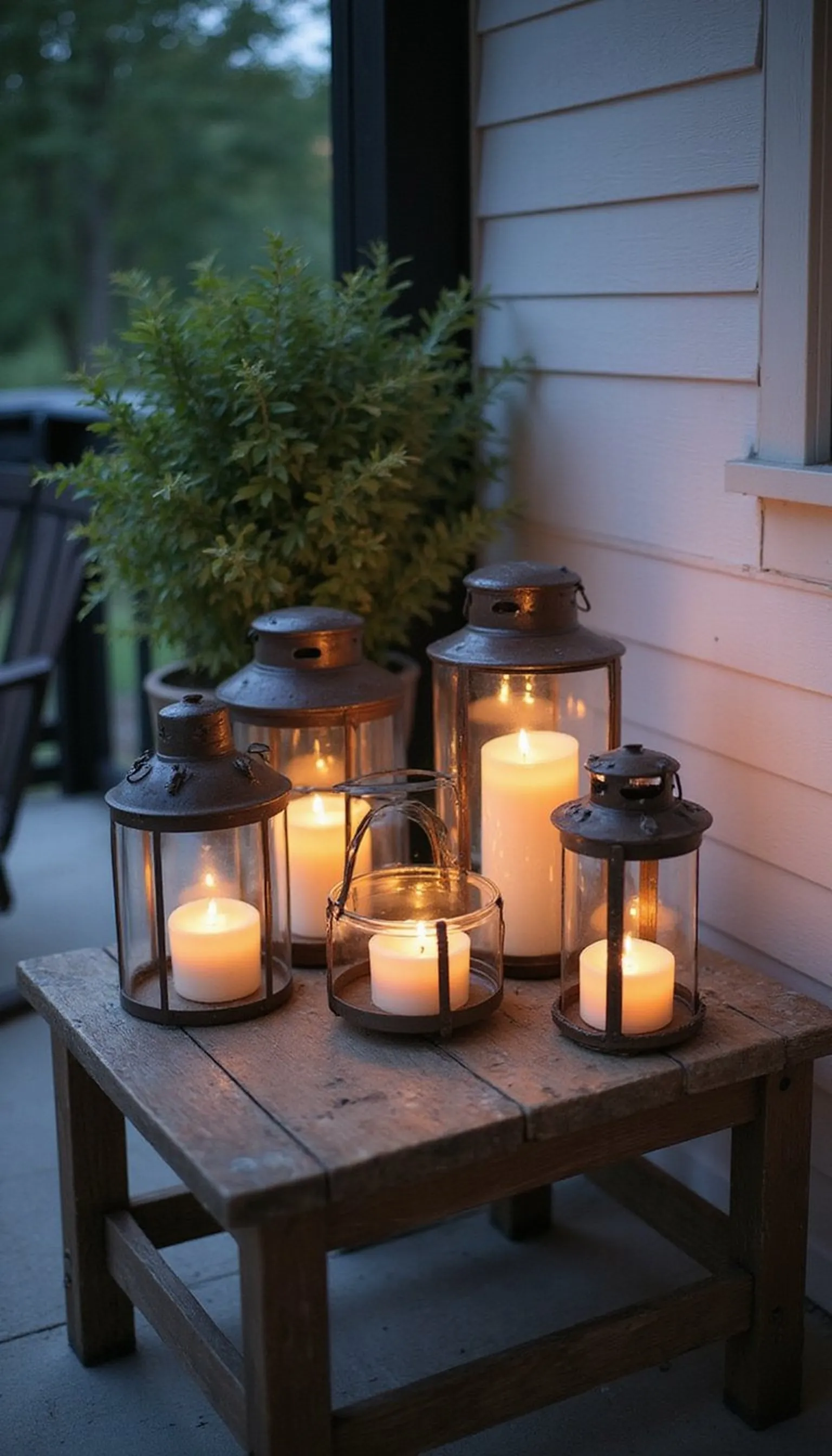 Lantern cluster for warm evening glow