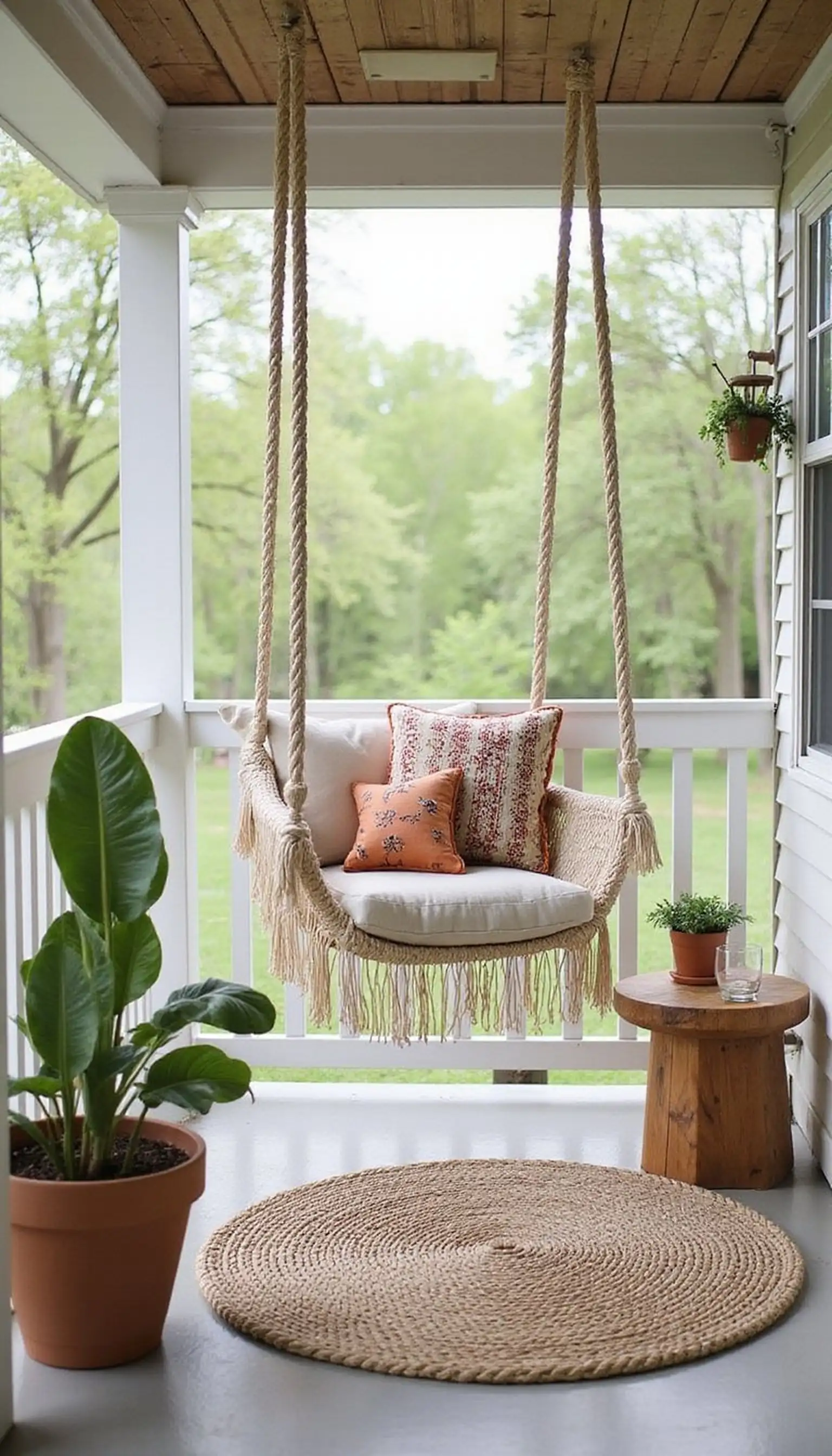 Macramé swing chair for lazy summer afternoons