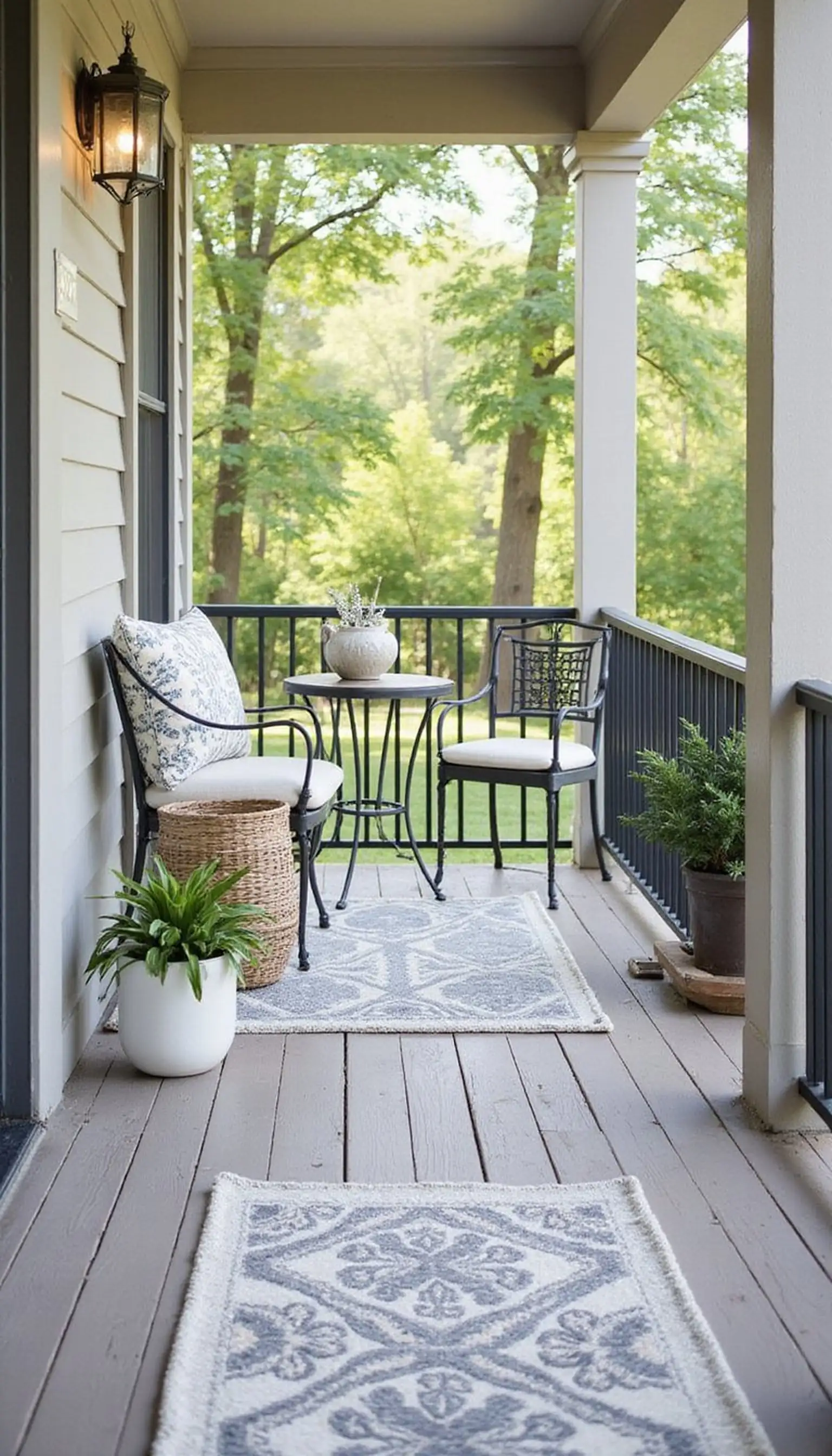 Painted floorboards add a pop of personality