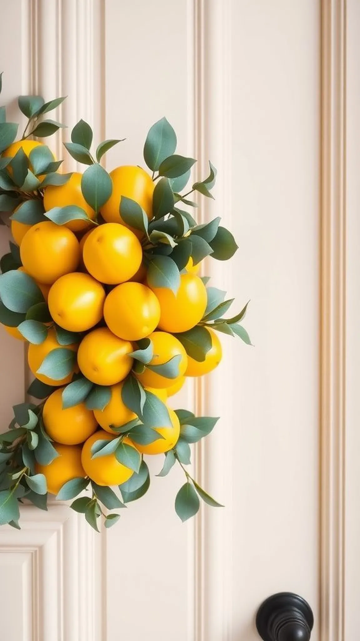 Lemon and eucalyptus mixed wreath with fresh vibes