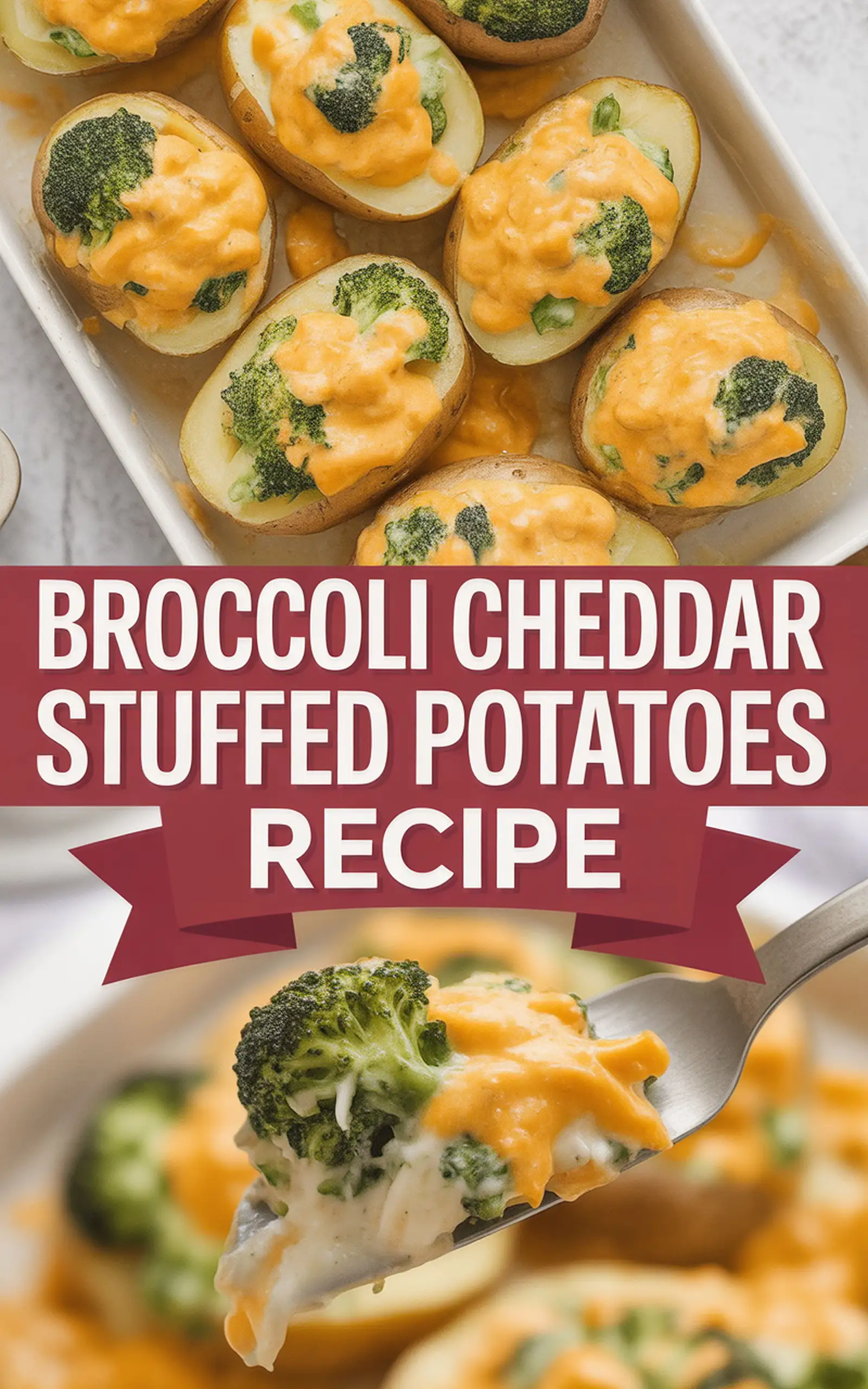 Broccoli Cheddar Stuffed Potatoes Recipe - easy recipe with step by step instructions