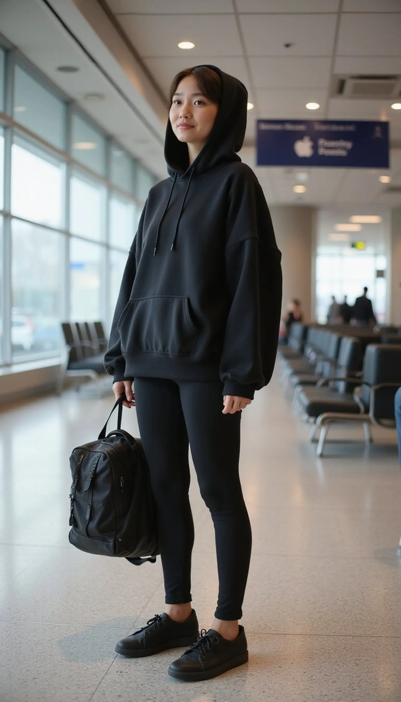 Athleisure flight outfit for long-haul comfort