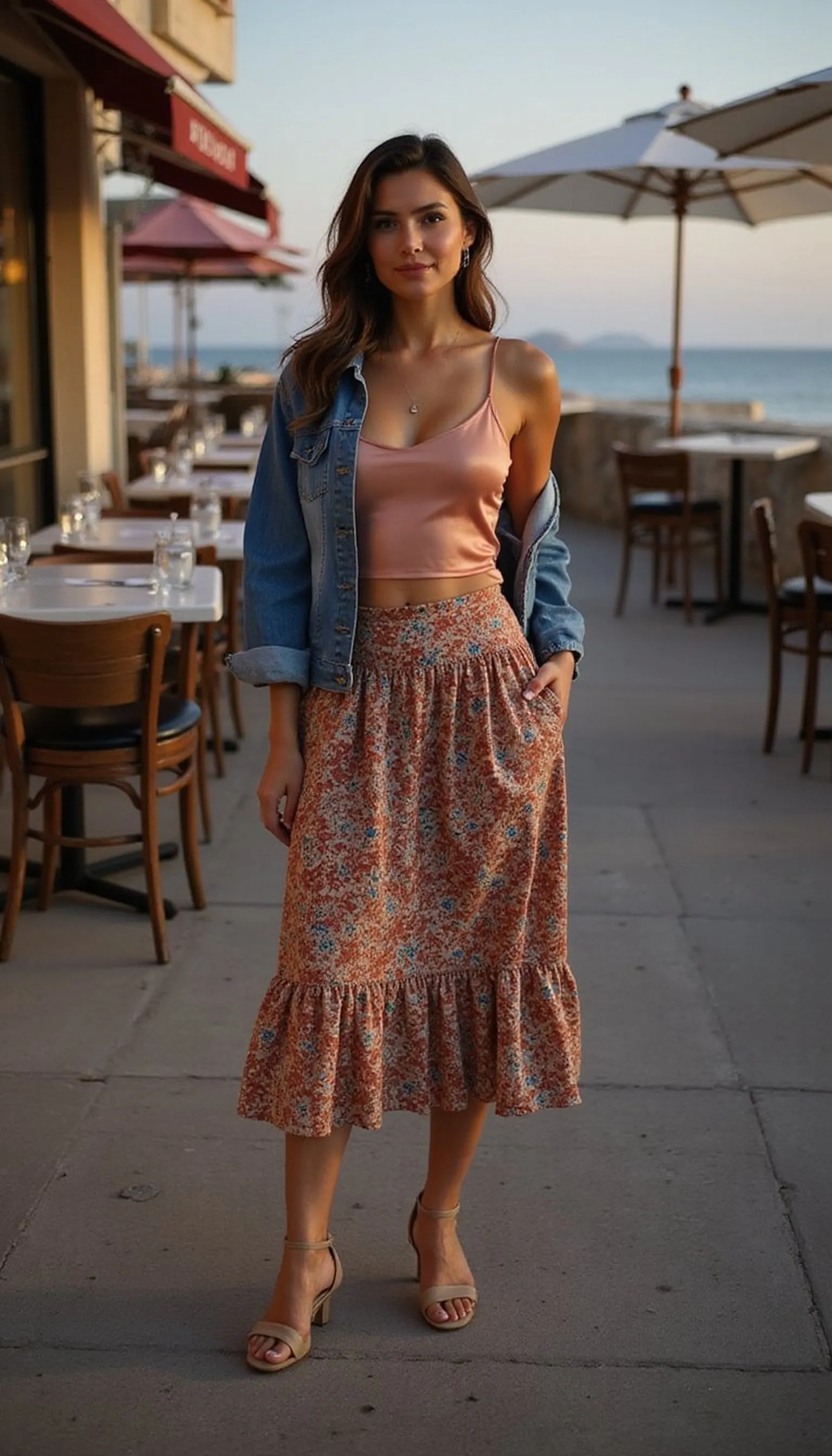 Cami and midi skirt for a romantic evening