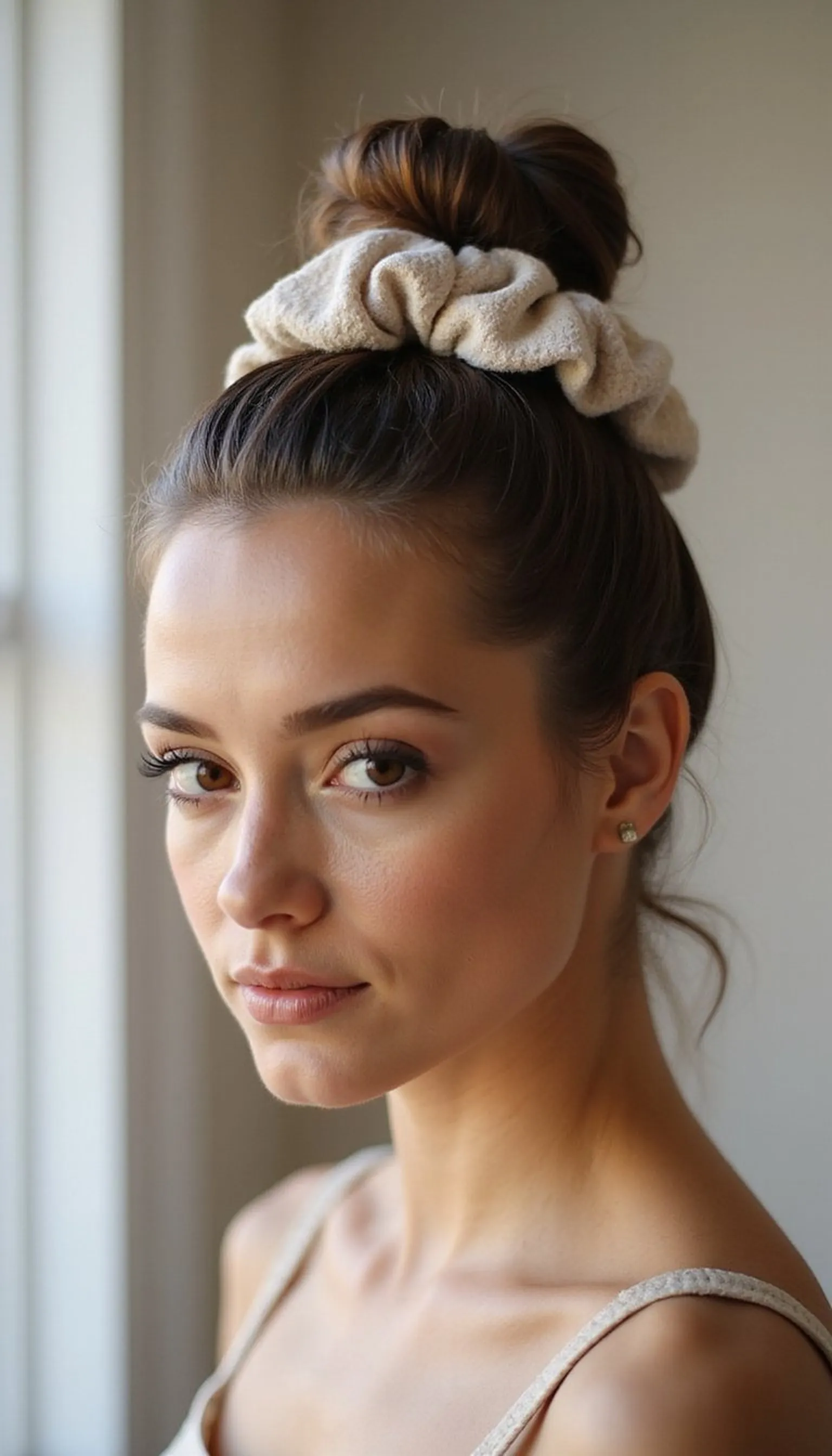 Textured High Clip Bun With Scrunchie Base