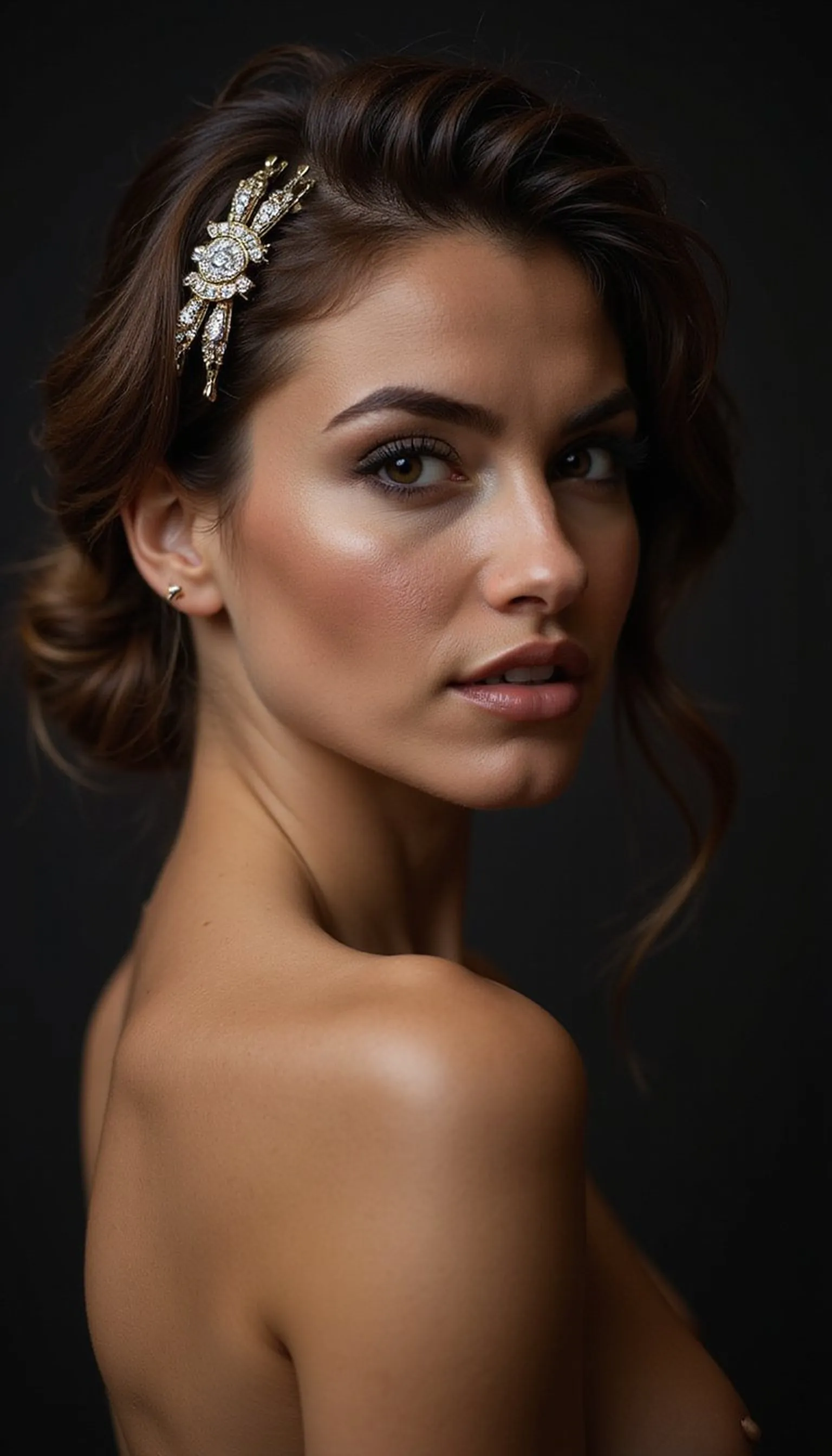 Twisted Knot With Rhinestone Claw For Nights Out