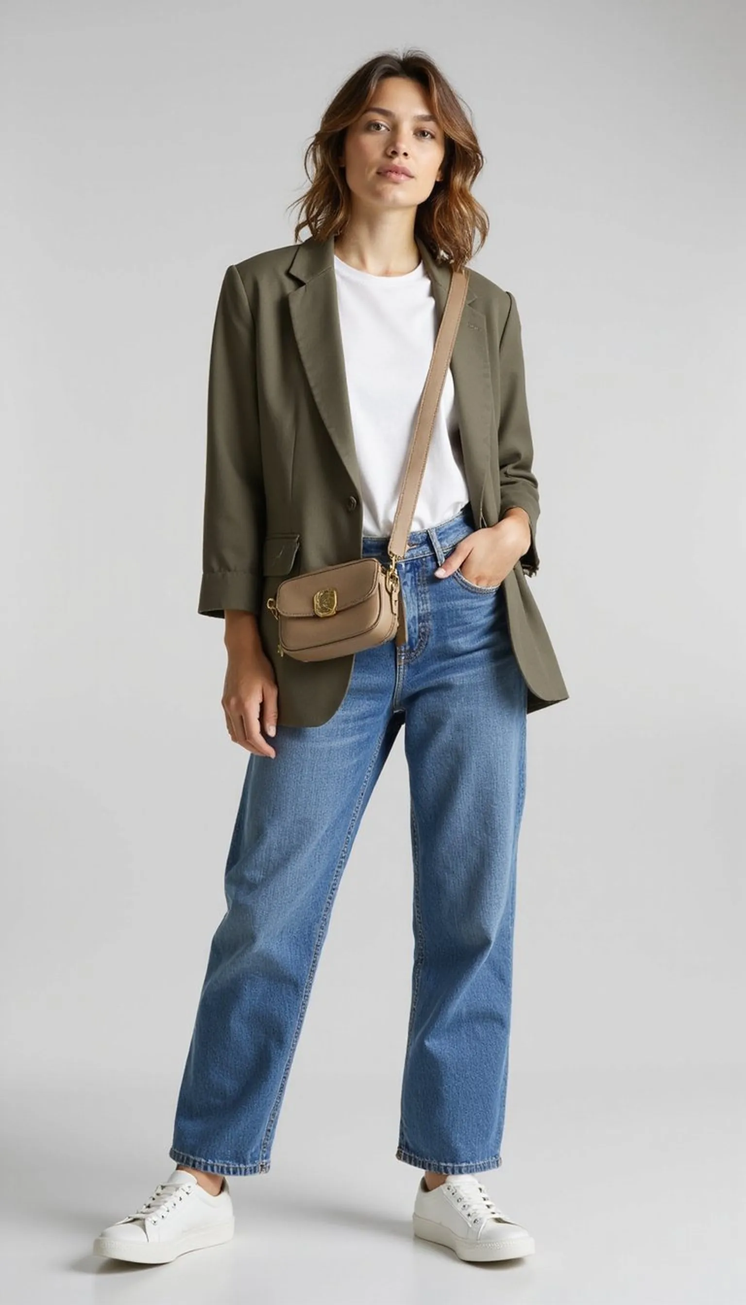 Blazer + tee for effortless weekday style