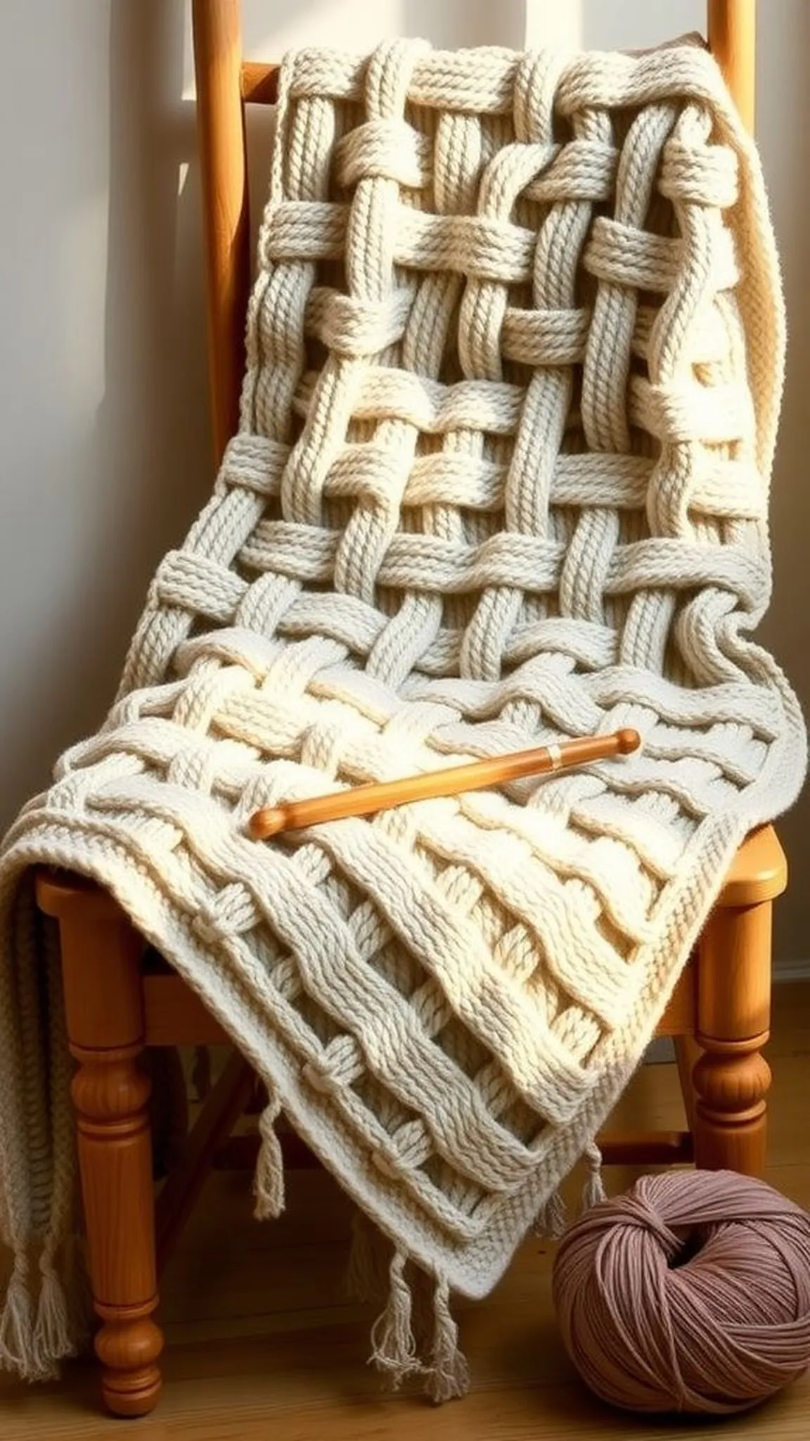 Basket weave blanket with interlocking columns