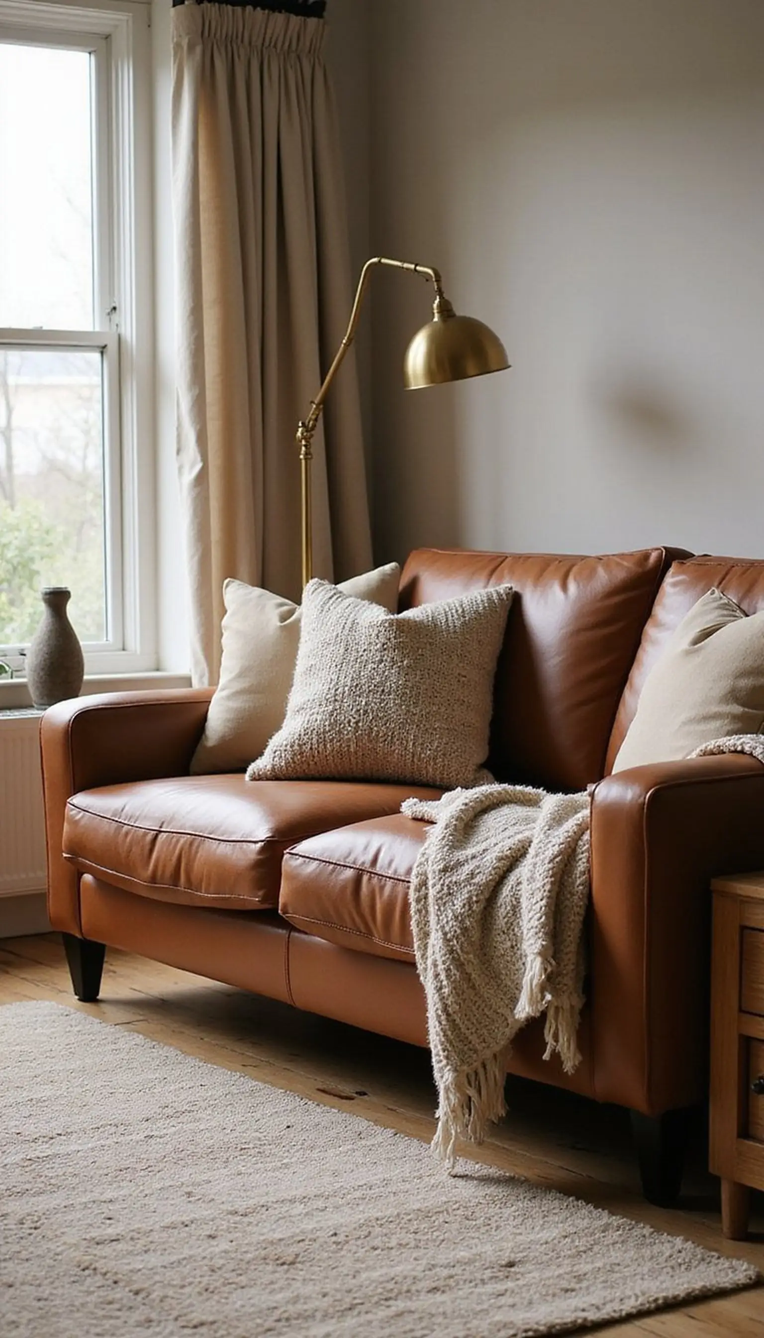 A leather sofa for lived-in charm