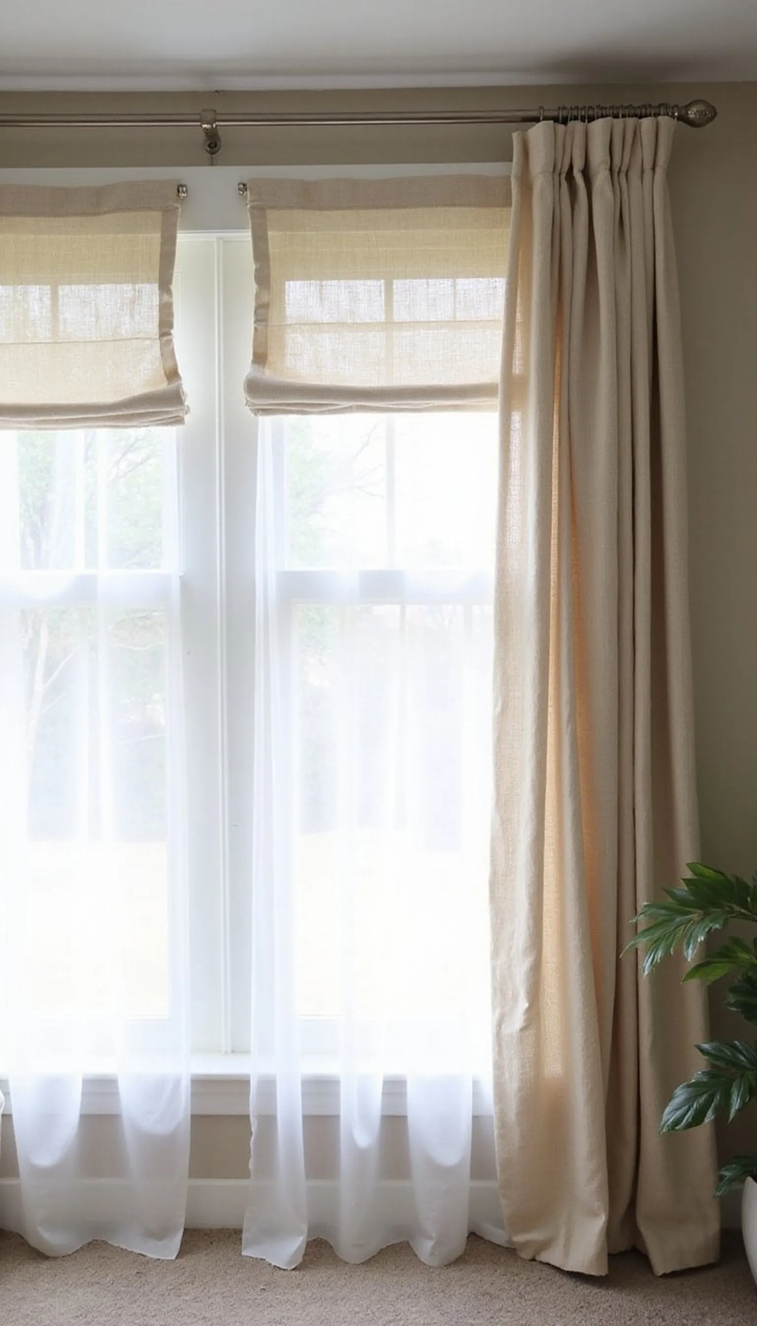 Soft curtains to frame windows and quiet sound