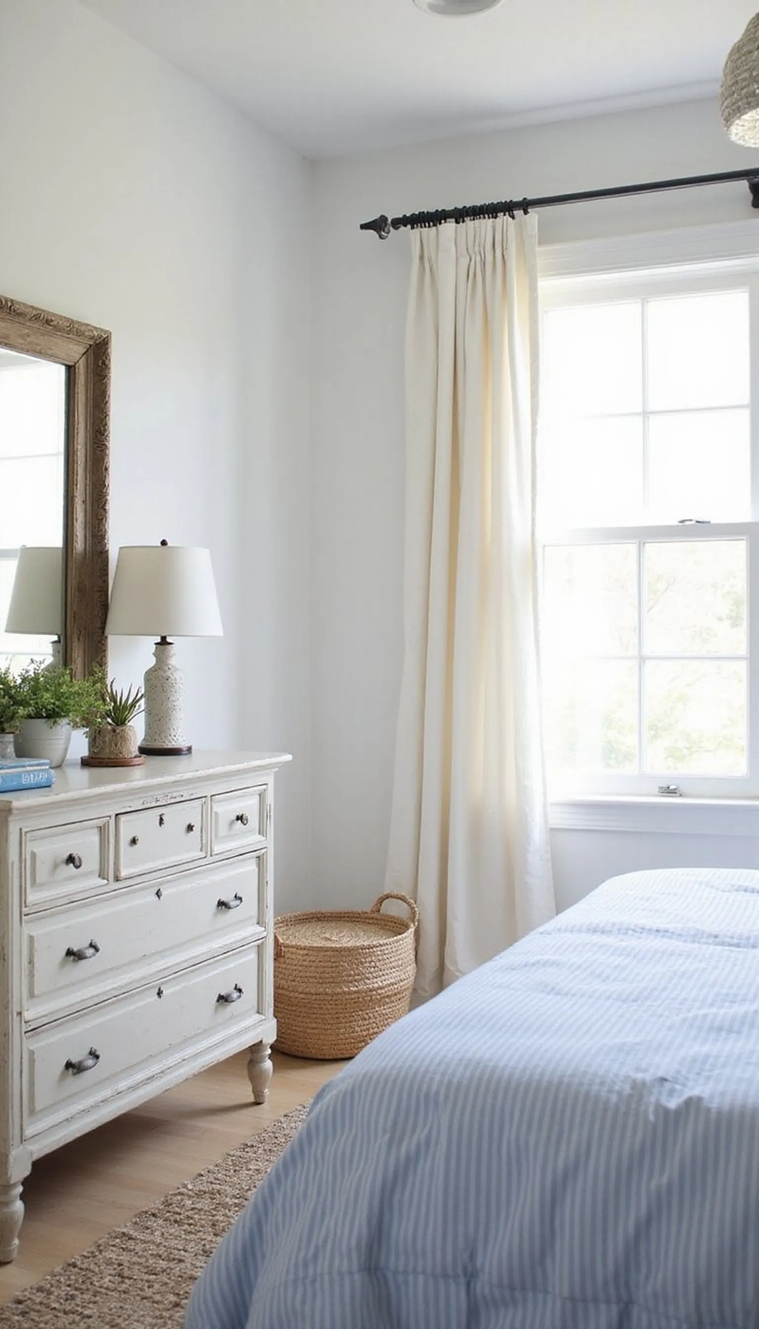 Coastal calm: soft blues and natural fibers