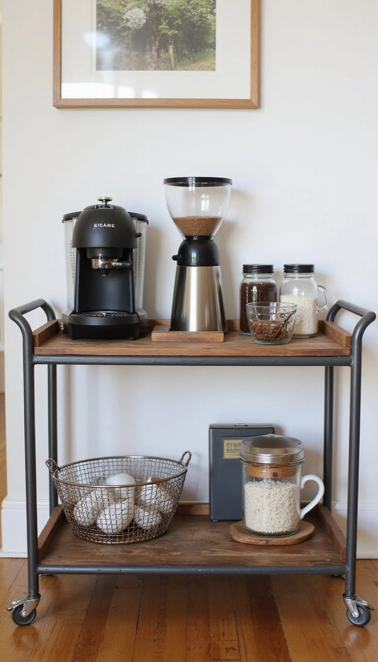 Rolling coffee cart for flexible brewing station
