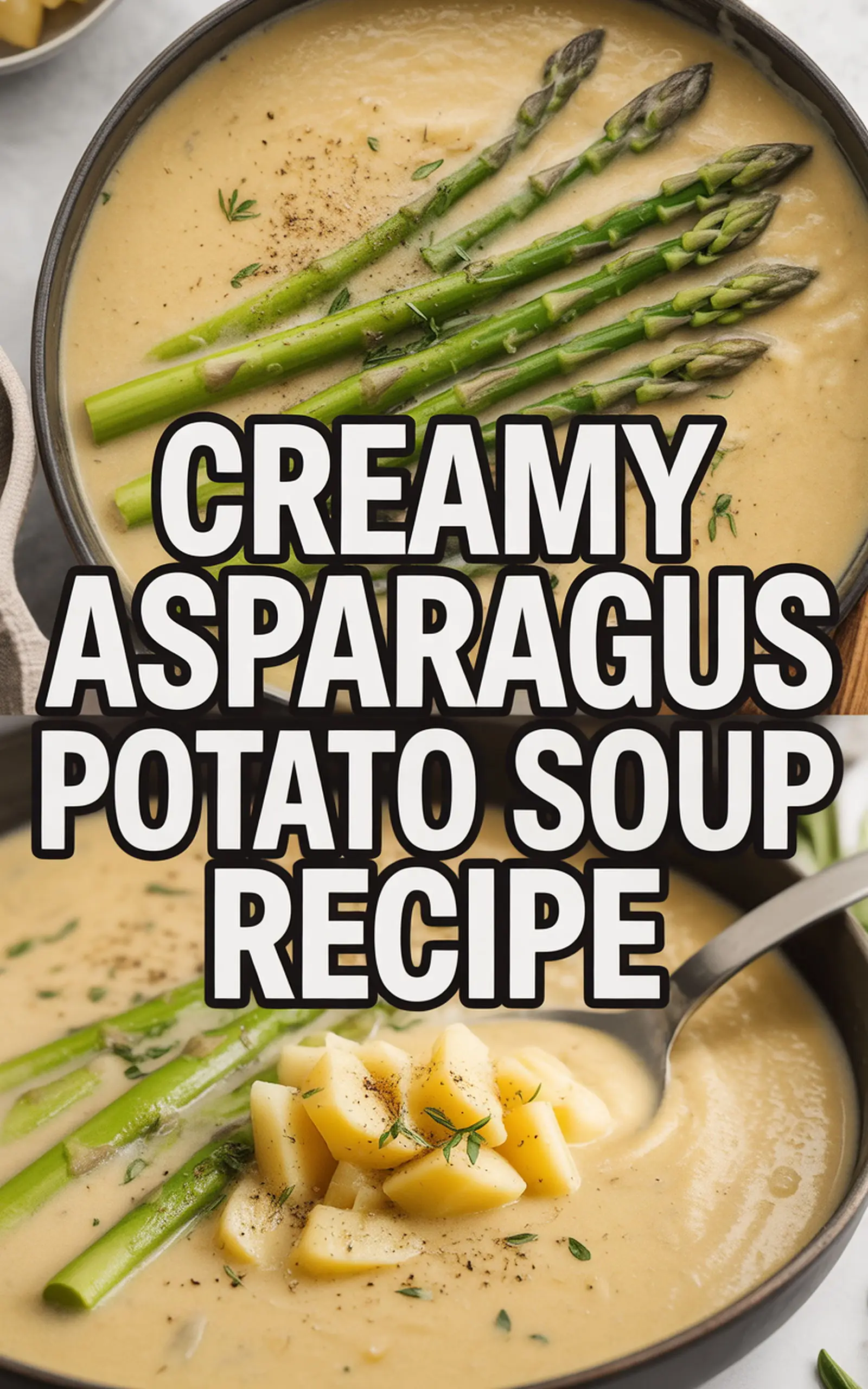 Creamy Asparagus Potato Soup Recipe - easy recipe with step by step instructions