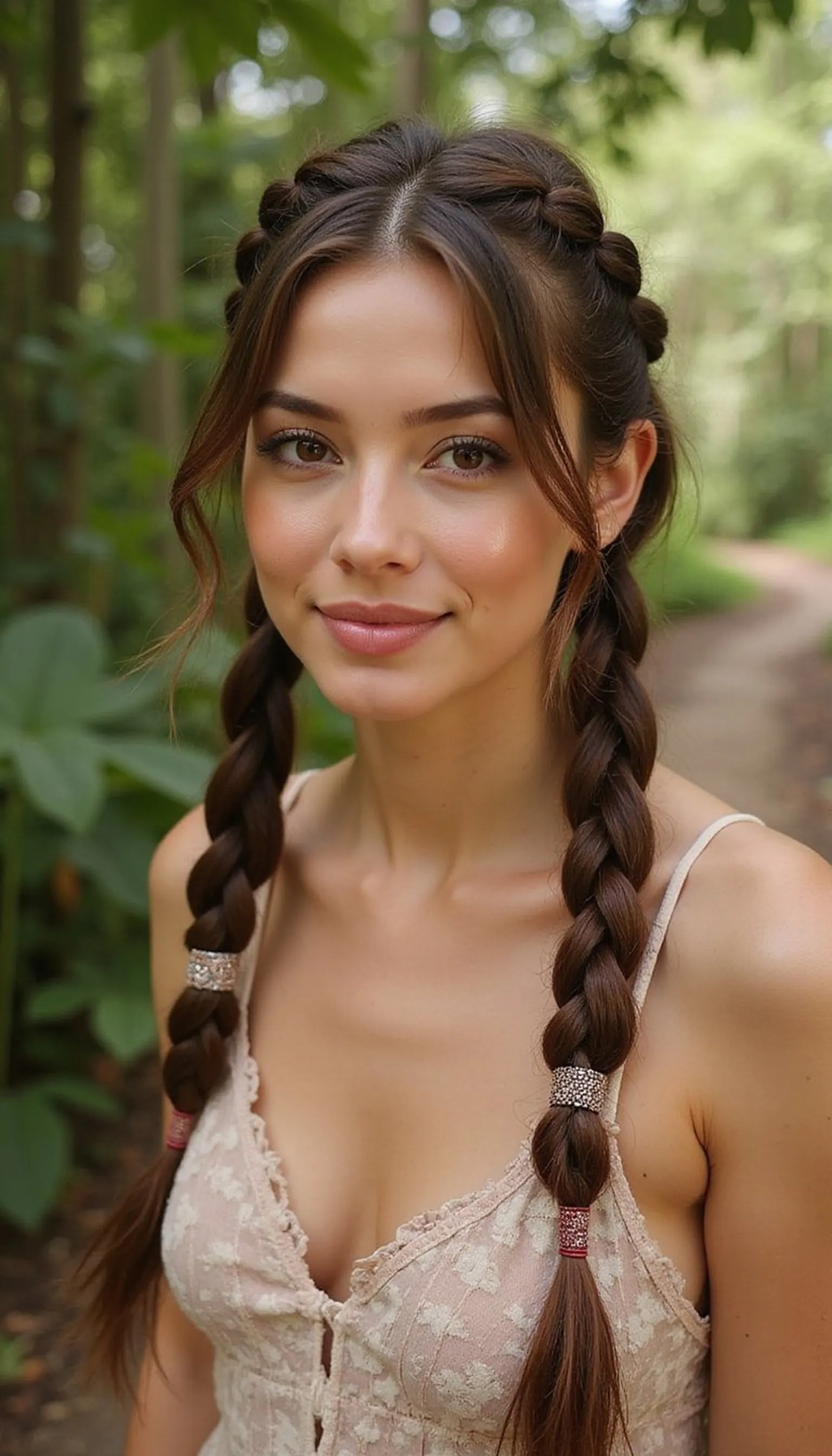 Double Dutch Braids With Sparkly Elastics For Active Days
