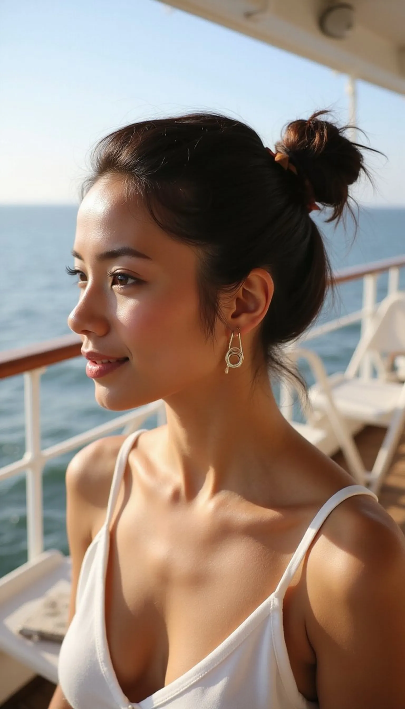 Messy Low Bun Secured With Large Claw Clip For Wind