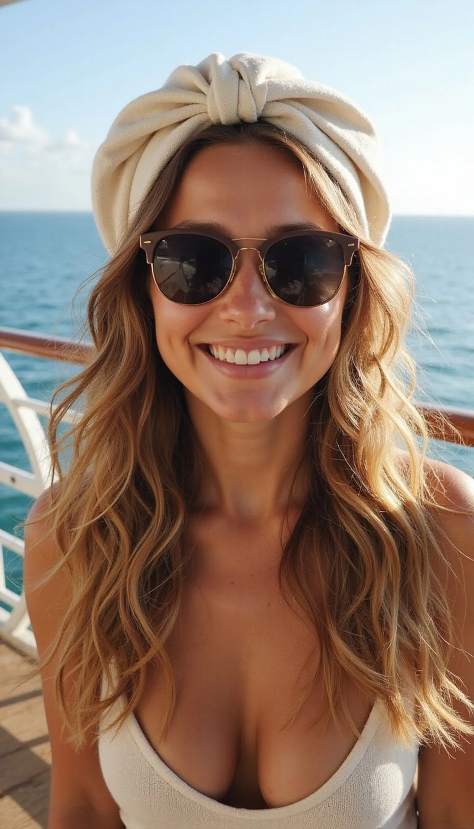 Sun-Kissed Beach Waves With Headband For Cruising Days