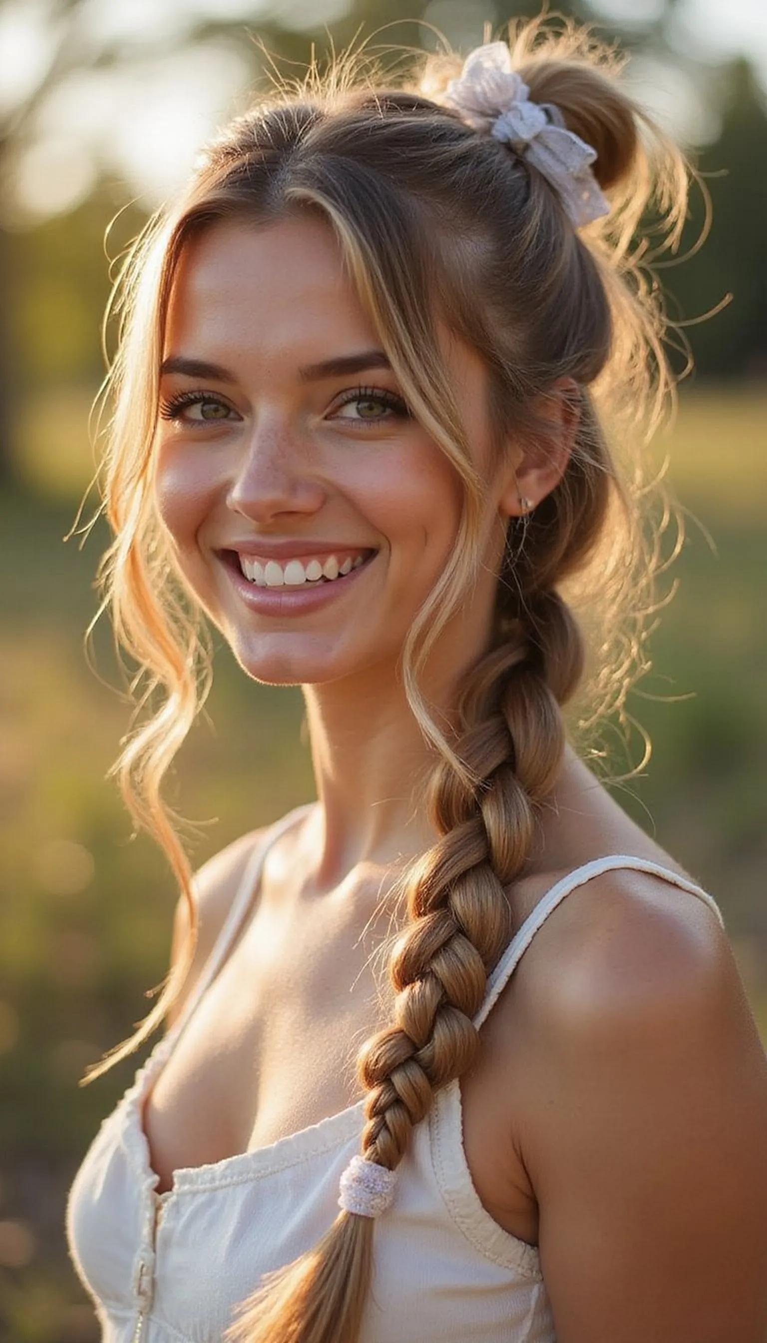 Bubble Braid Ponytail For Playful Volume