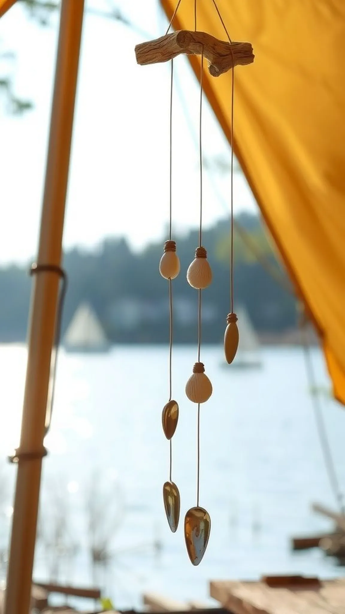 Driftwood wind chime that sings with the breeze