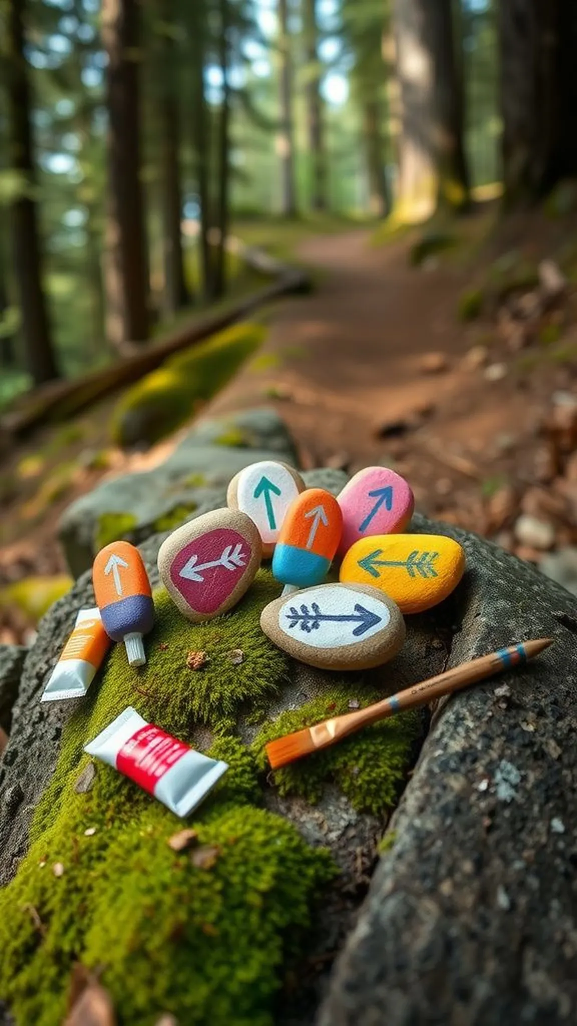 Painted river rock campsite markers everyone notices