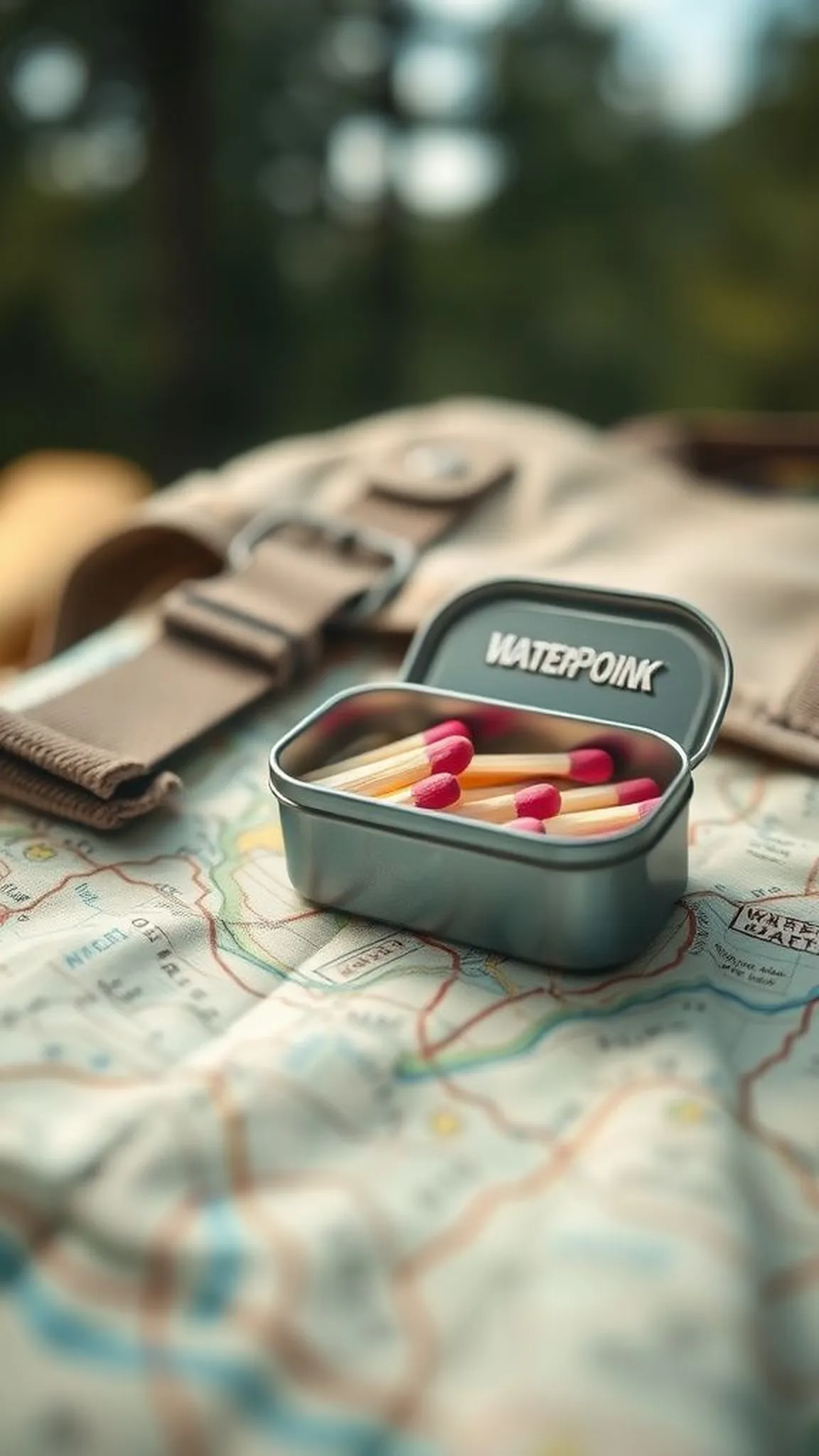 Waterproof match tin emergency kit for the pack