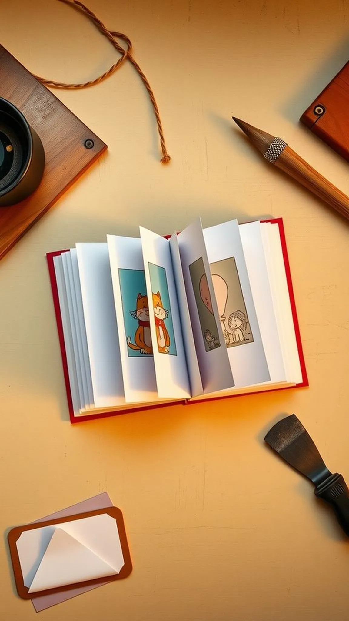 Accordion mini storybook with tiny memories