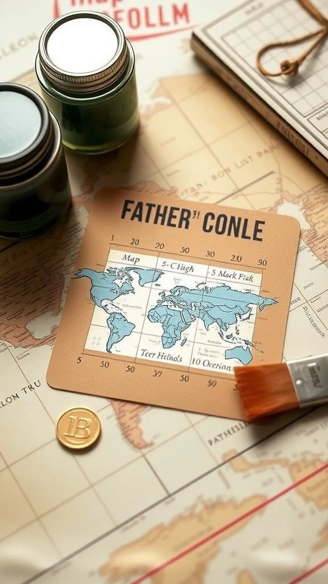 Map coordinates scratch-off keepsake card