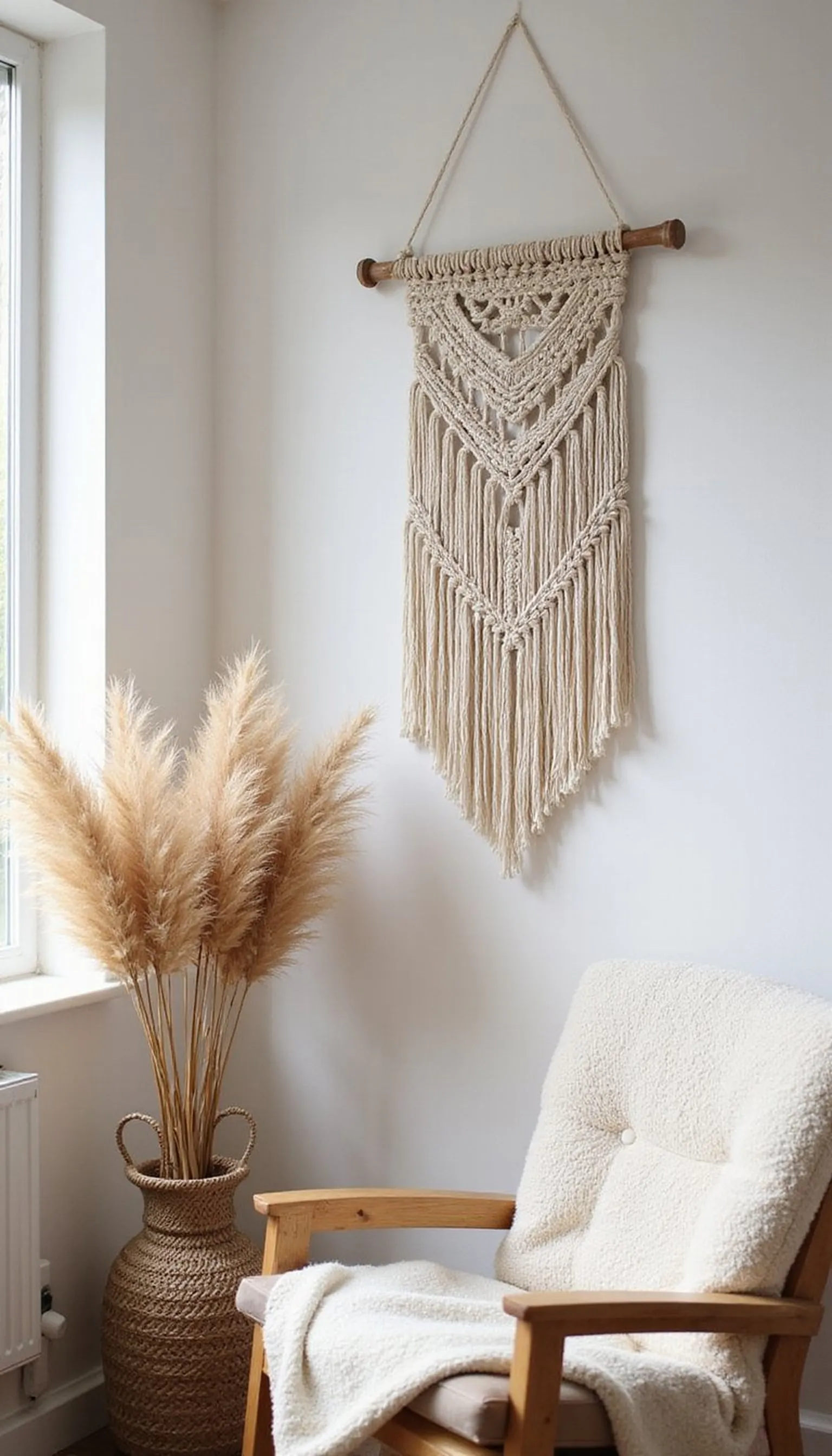 Macrame with pampas and dried flowers