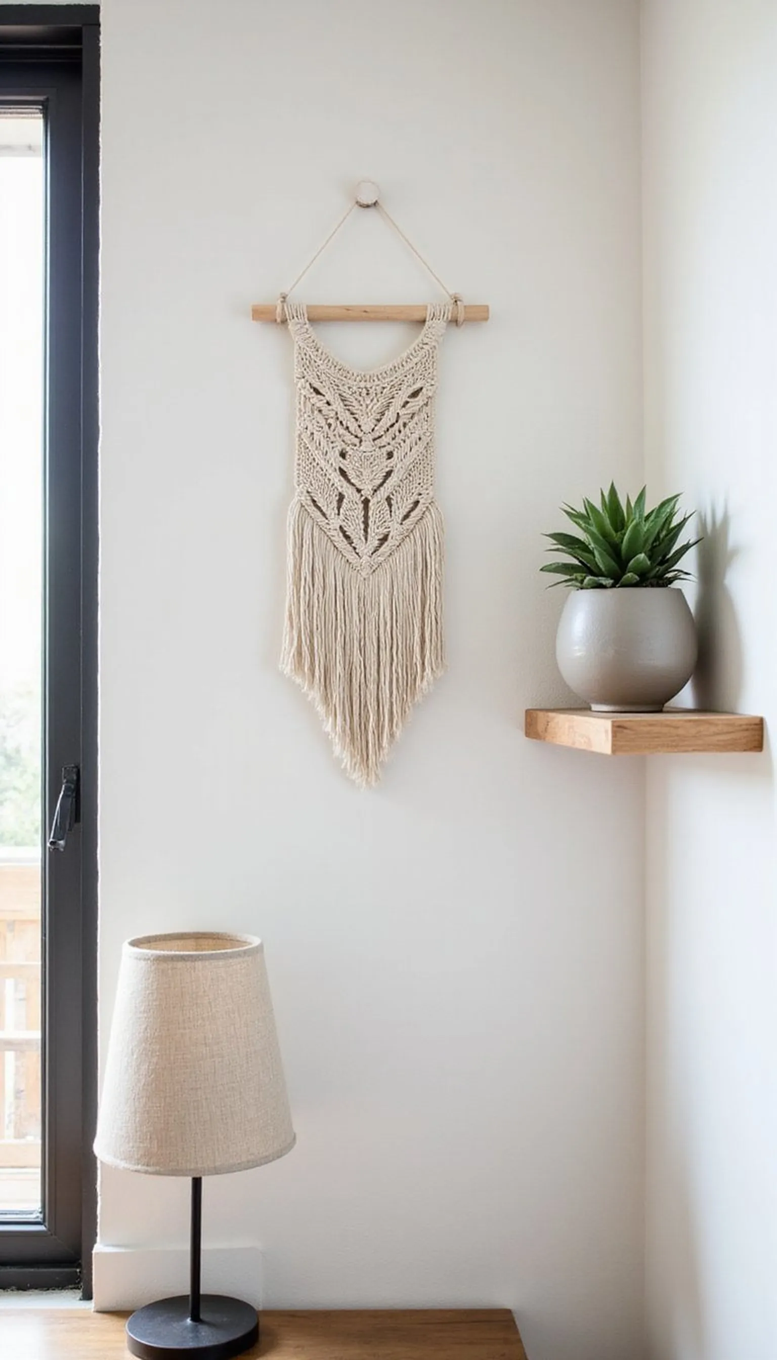 Mini macrame wall hangings for small spaces