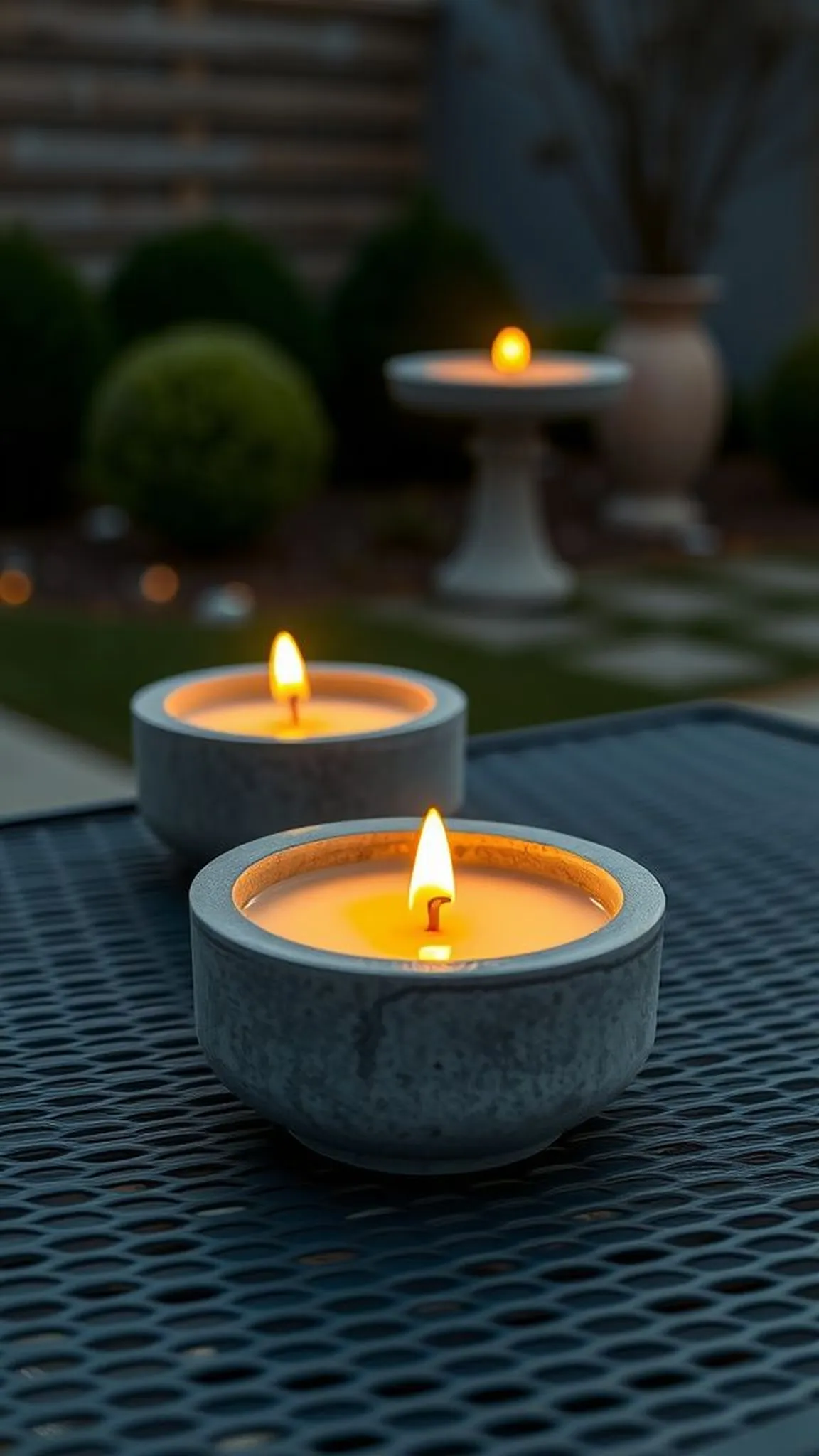 Concrete candle bowls with raw modern charm