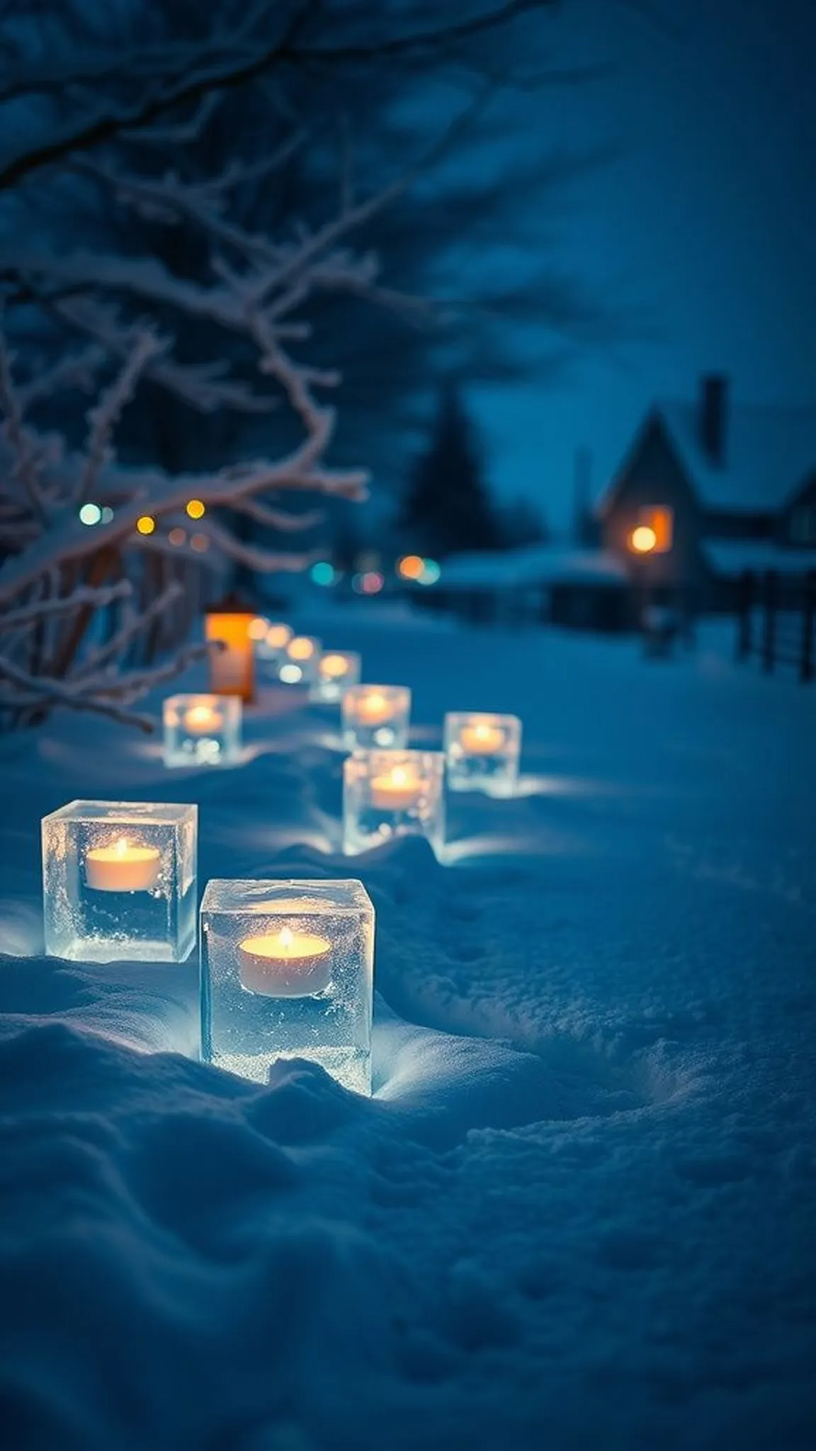 Ice luminaries for crisp winter evenings