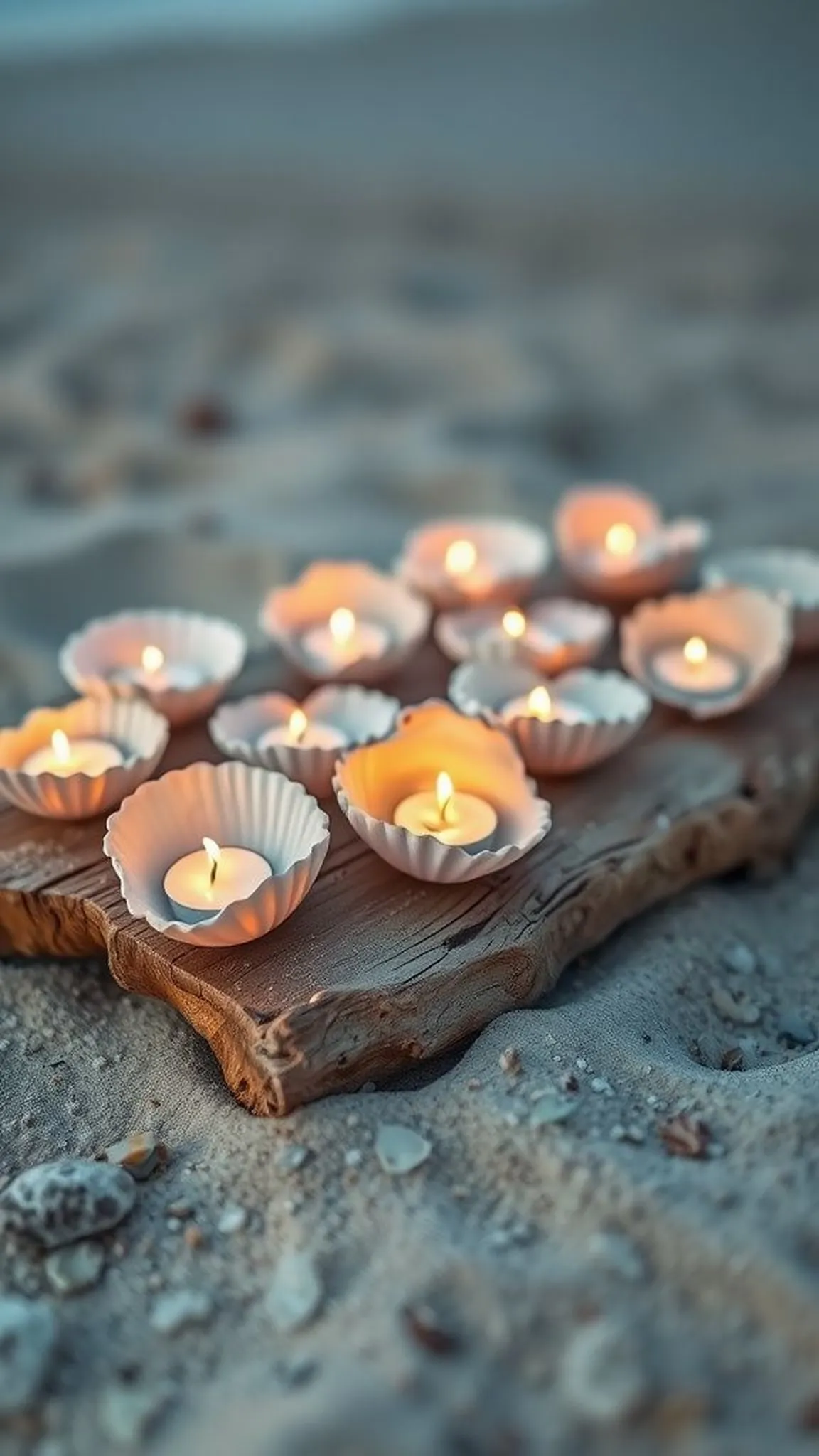 Seashell votives for beach-inspired nights