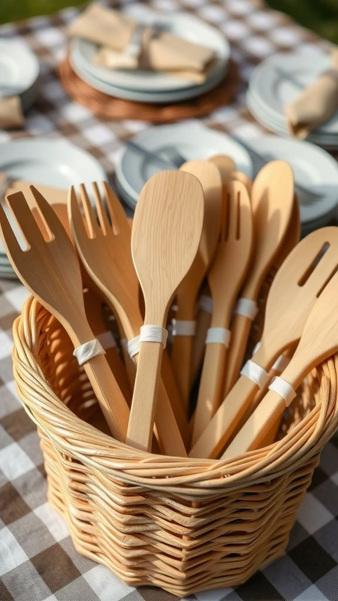 Chalk-dipped utensils for subtle, rustic flair