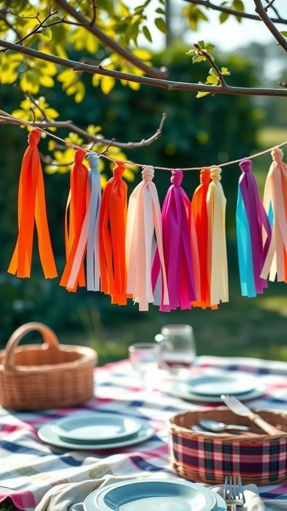 Paper tassel garland for playful overhead color