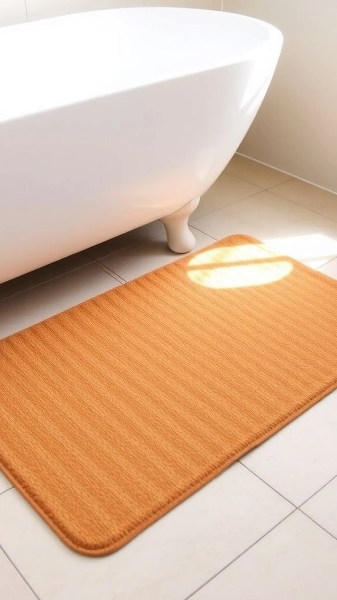 Cork bath mat with a warm, springy feel