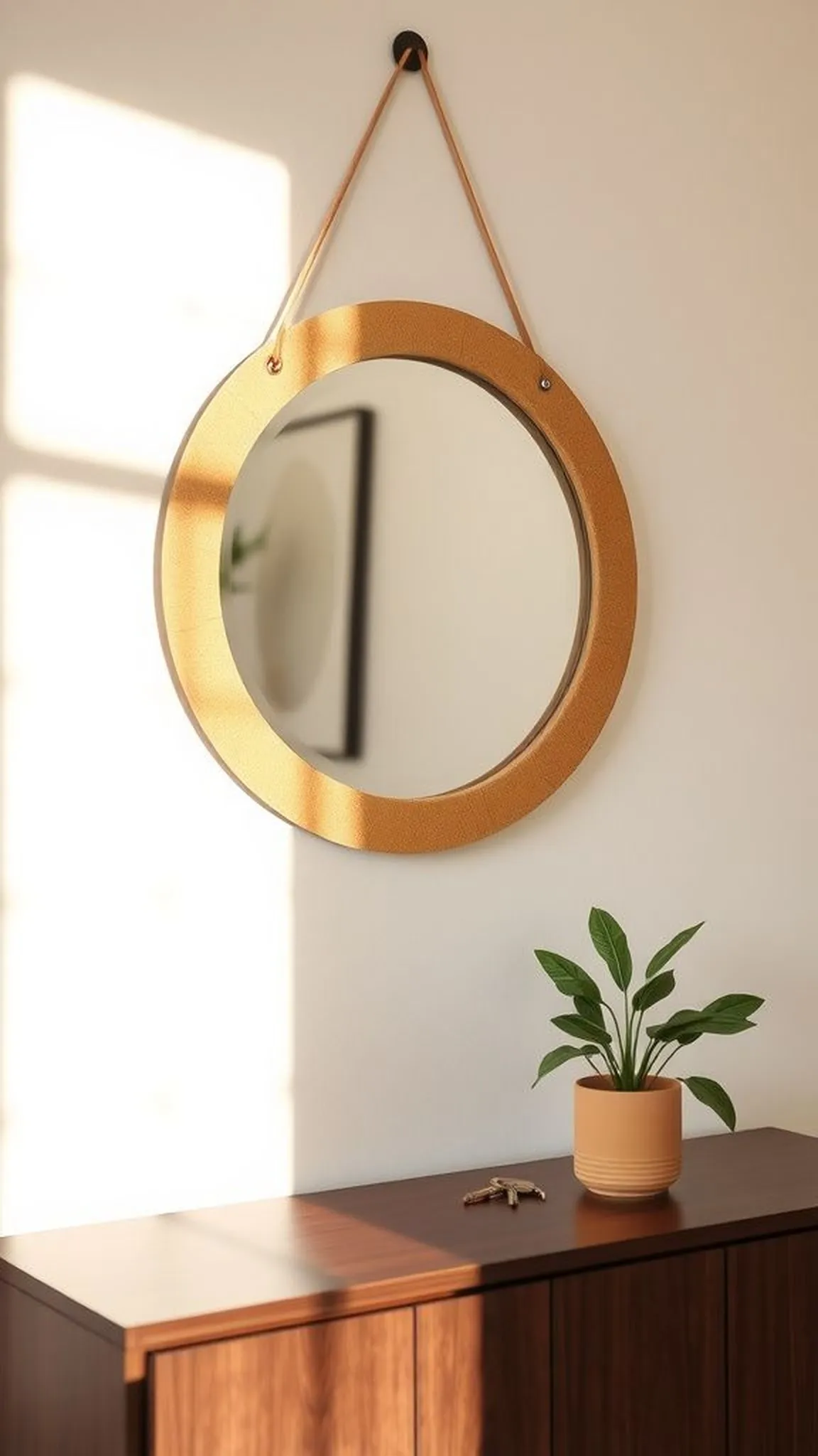 Cork mirror frame with earthy accents