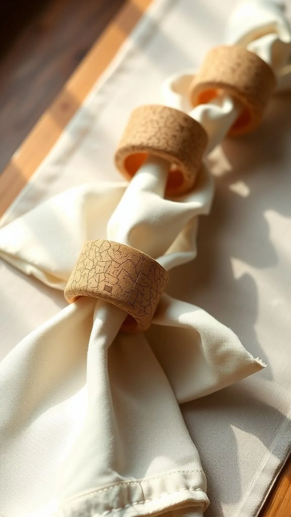 Napkin rings carved from single corks